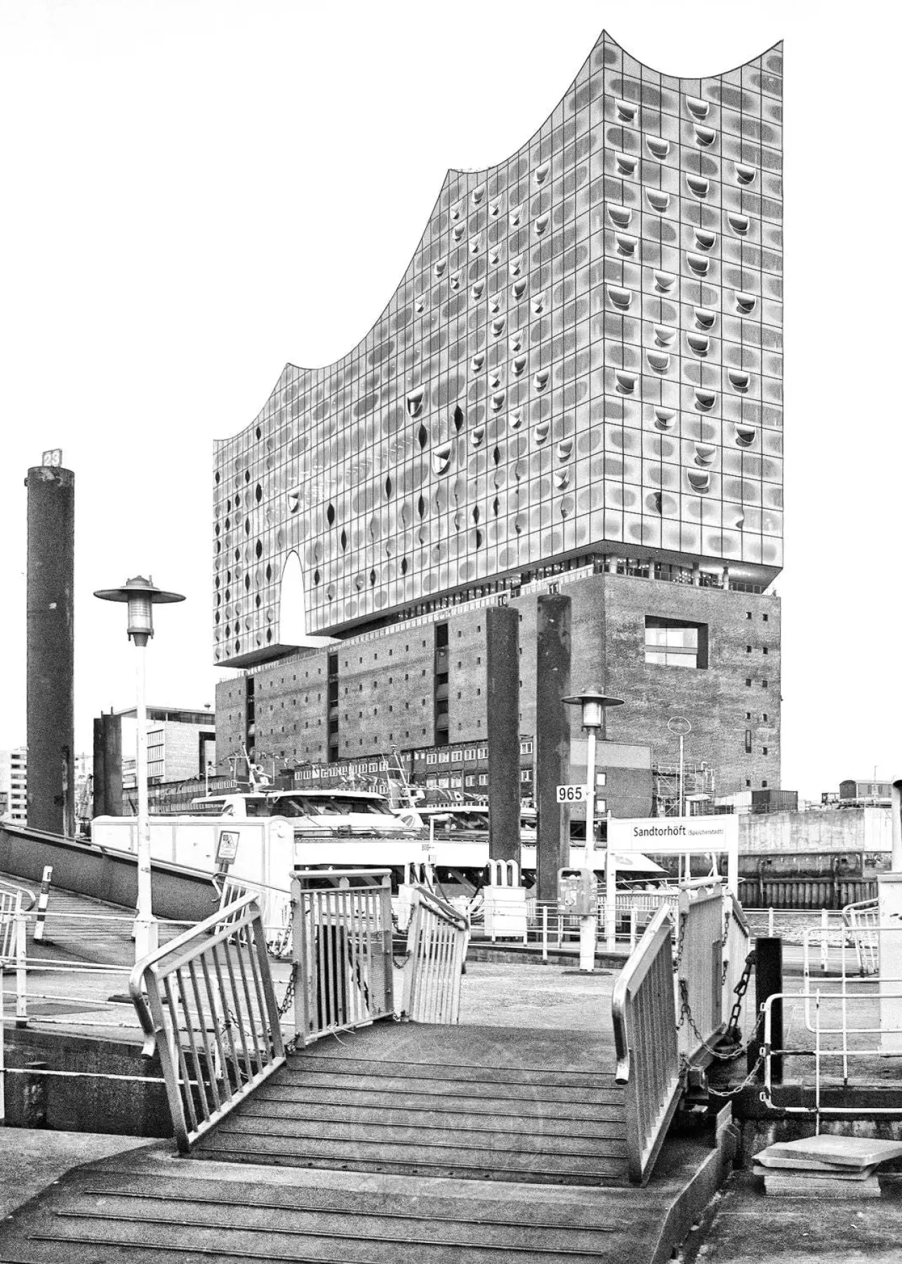 HAMBURG Hafen Elphi Poster von Cosman-Photocollection, A4 Druck mit weißem Rand, maritime Stadtansicht