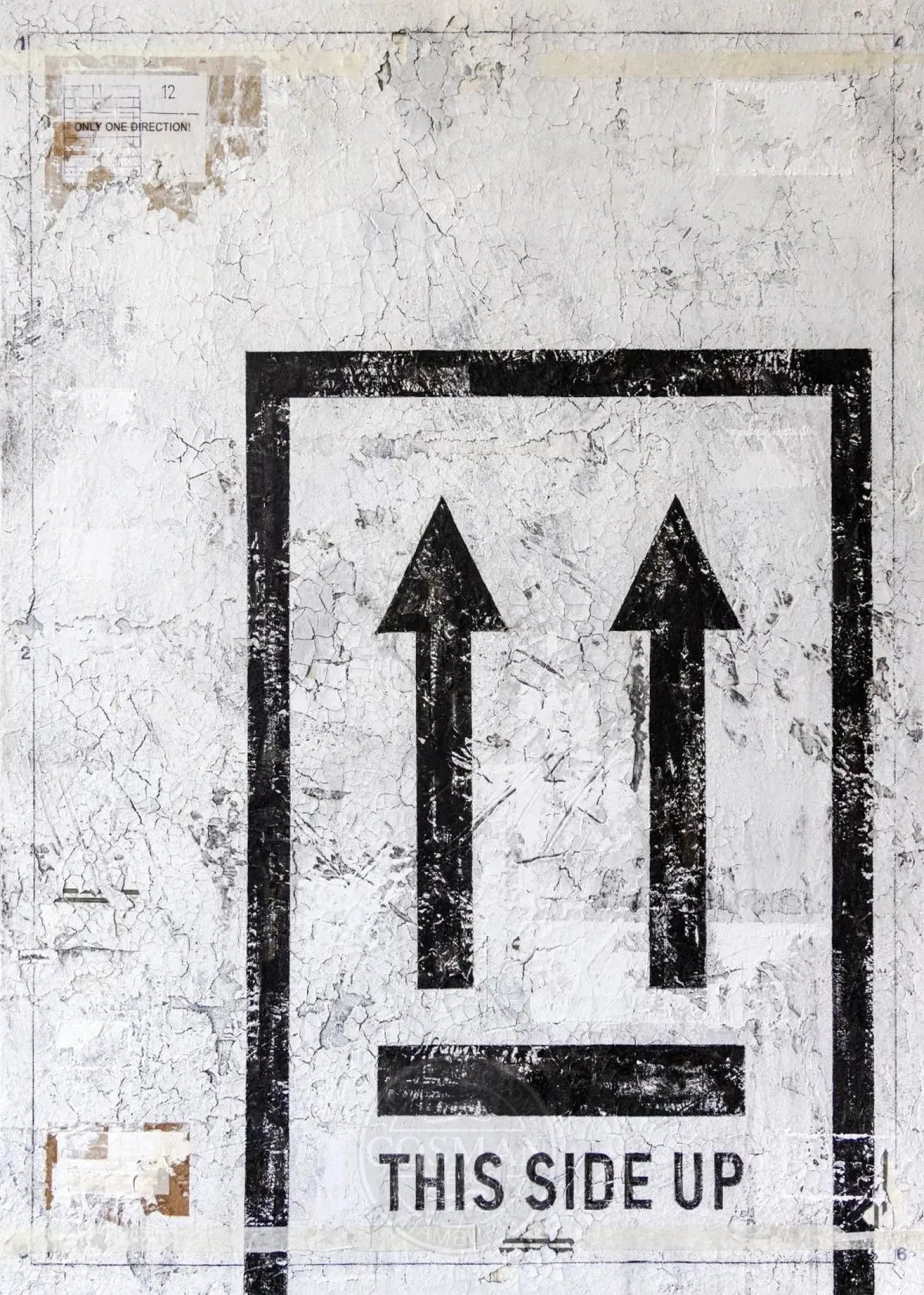 A4-Poster von Cosman-Photocollection mit weißem Rand, Druckkunst ’THIS SIDE UP’, 21x29,7 cm, Wanddekoration
