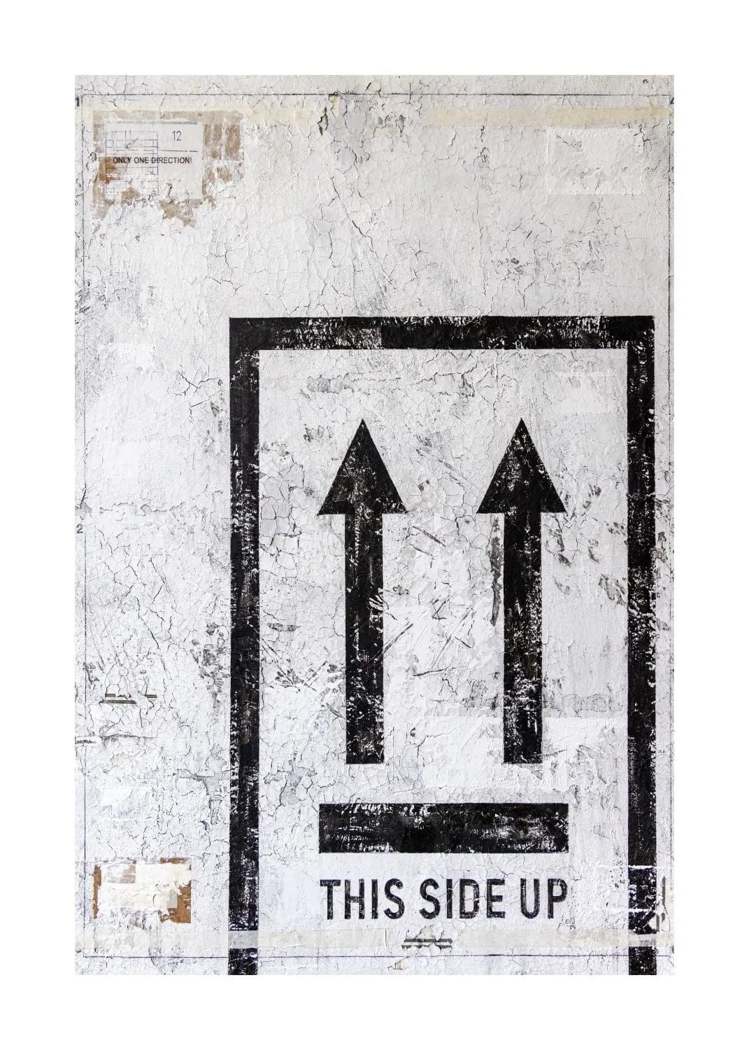 Acryl-Poster von Cosman-Photocollection mit weißem Rand, Druckkunst ’THIS SIDE UP’, A4-Größe 21x29,7 cm, modernes Design