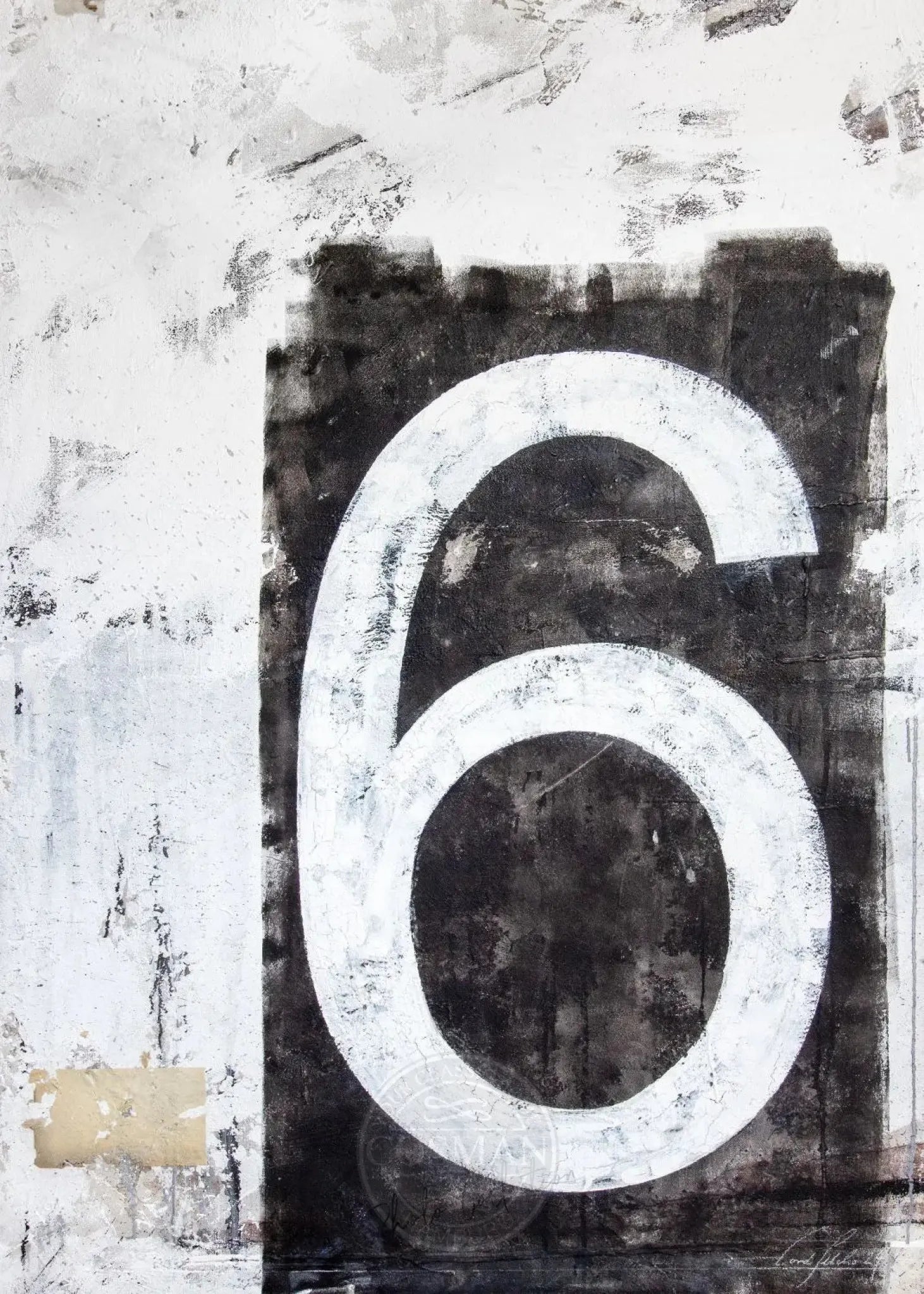 A4 Poster mit weißem Rand, Kunstdruck 'Zahl Sechs' von Cosman-Photocollection, modernes Wandbild im Format 21x29,7 cm