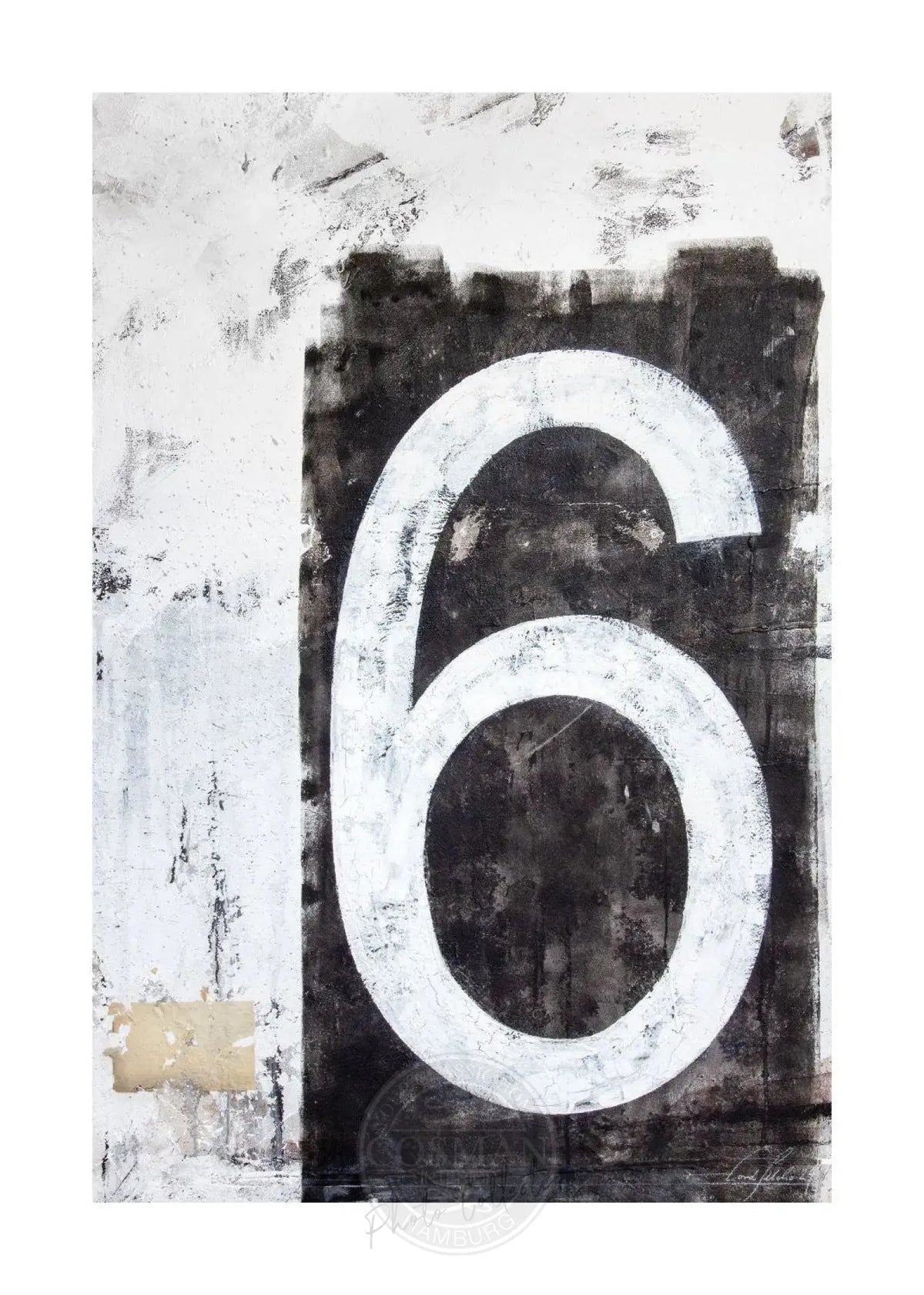 Poster von Cosman-Photocollection mit weißem Rand, Kunstdruck "Zahl sechs", A4-Größe, 21x29,7 cm