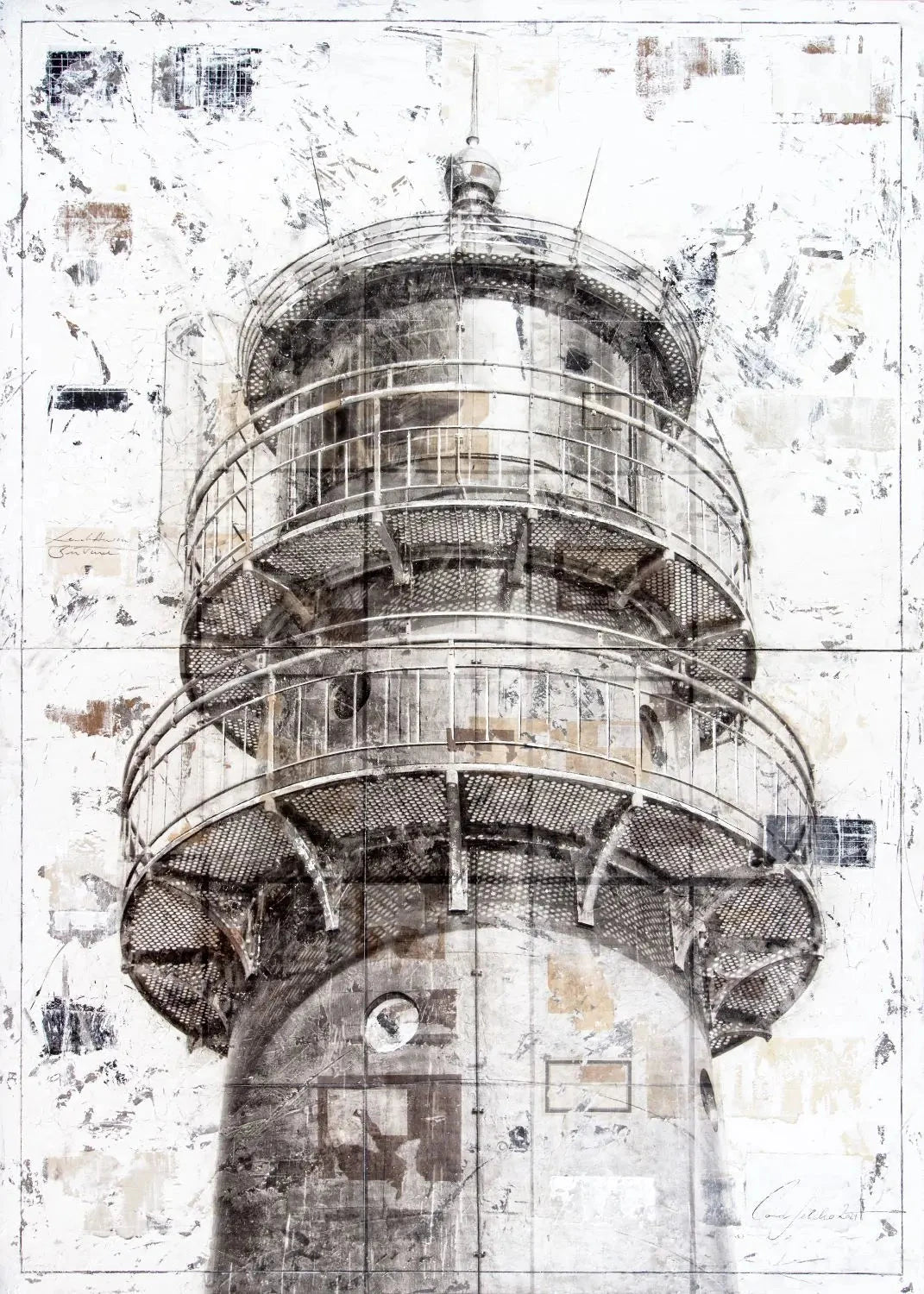 Poster von Cosman-Photocollection mit Leuchtturm in Büsum, weißer Rand, A4-Größe, hochwertiger Druck, maritime Motive