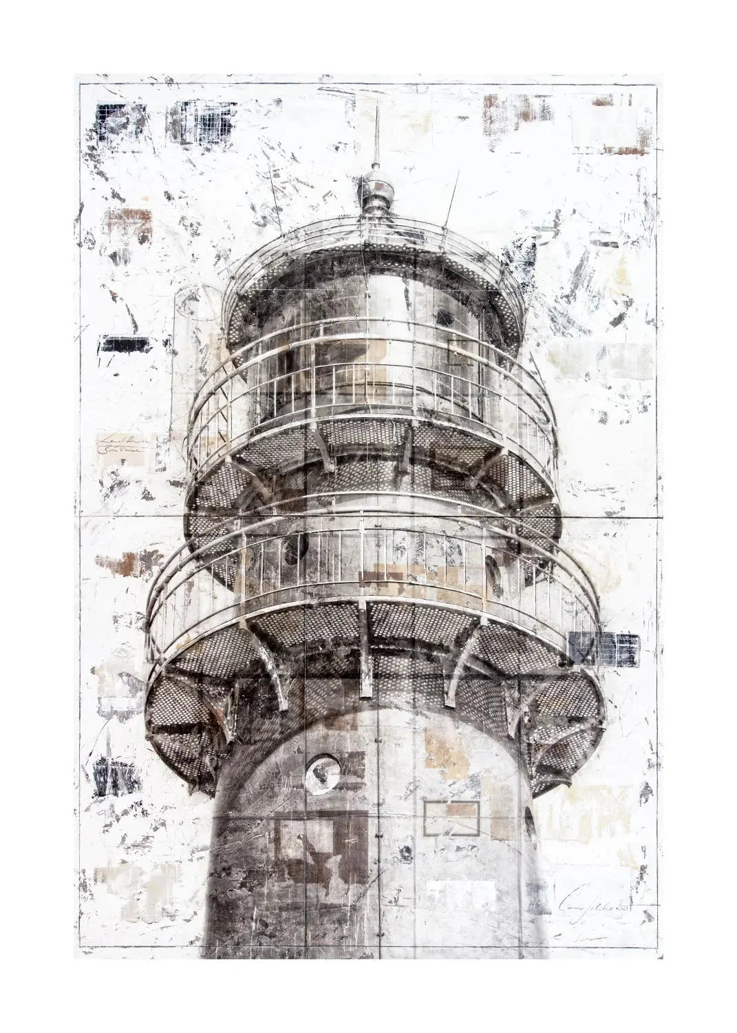 Cosman-Photocollection Poster Leuchtturm Büsum GM22 mit weißem Rand, A4-Größe, hochwertiger Druck des maritime Leuchtturms.