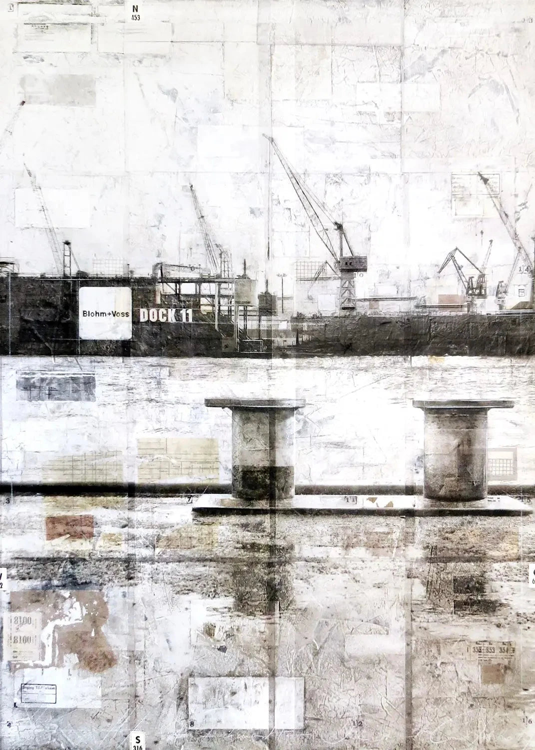Hafen Hamburg Poster von Cosman-Photocollection, A4 Druck mit weißen Rand, maritimes Hafenbild, urbanes Stadtbild, Wanddekor