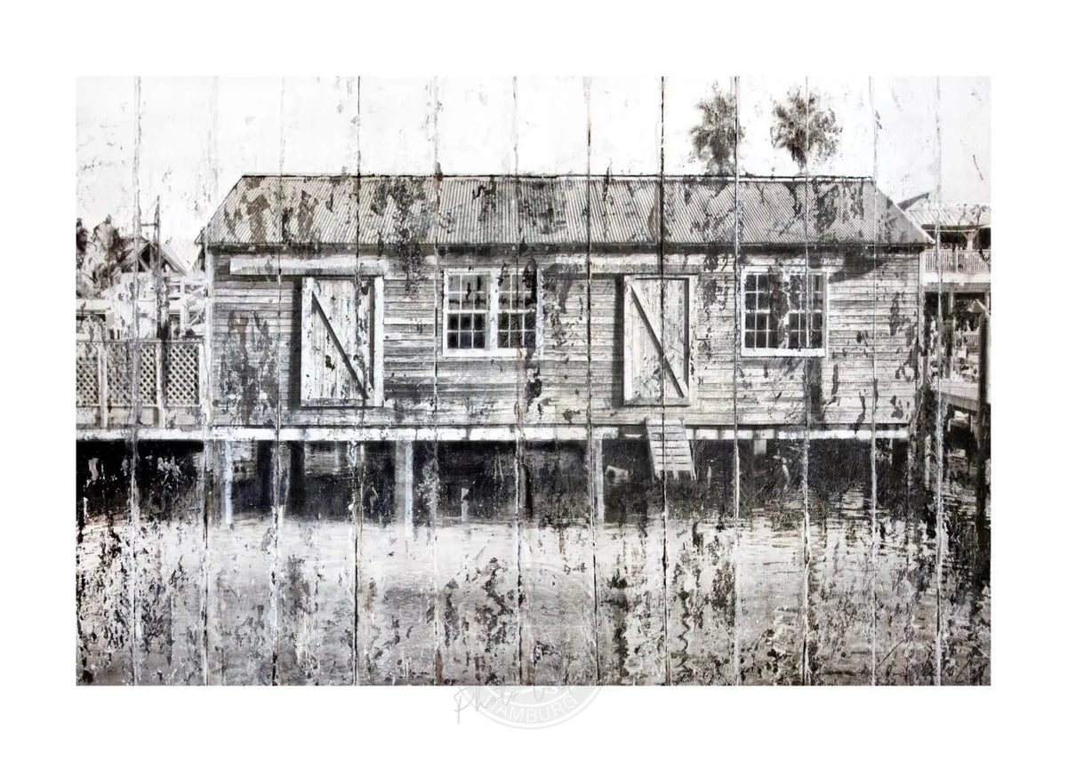 Häuserhaus-Poster von Cosman-Photocollection, weißer Rand, 29,7 x 21 cm, Druck eines Bootshauses in Key West