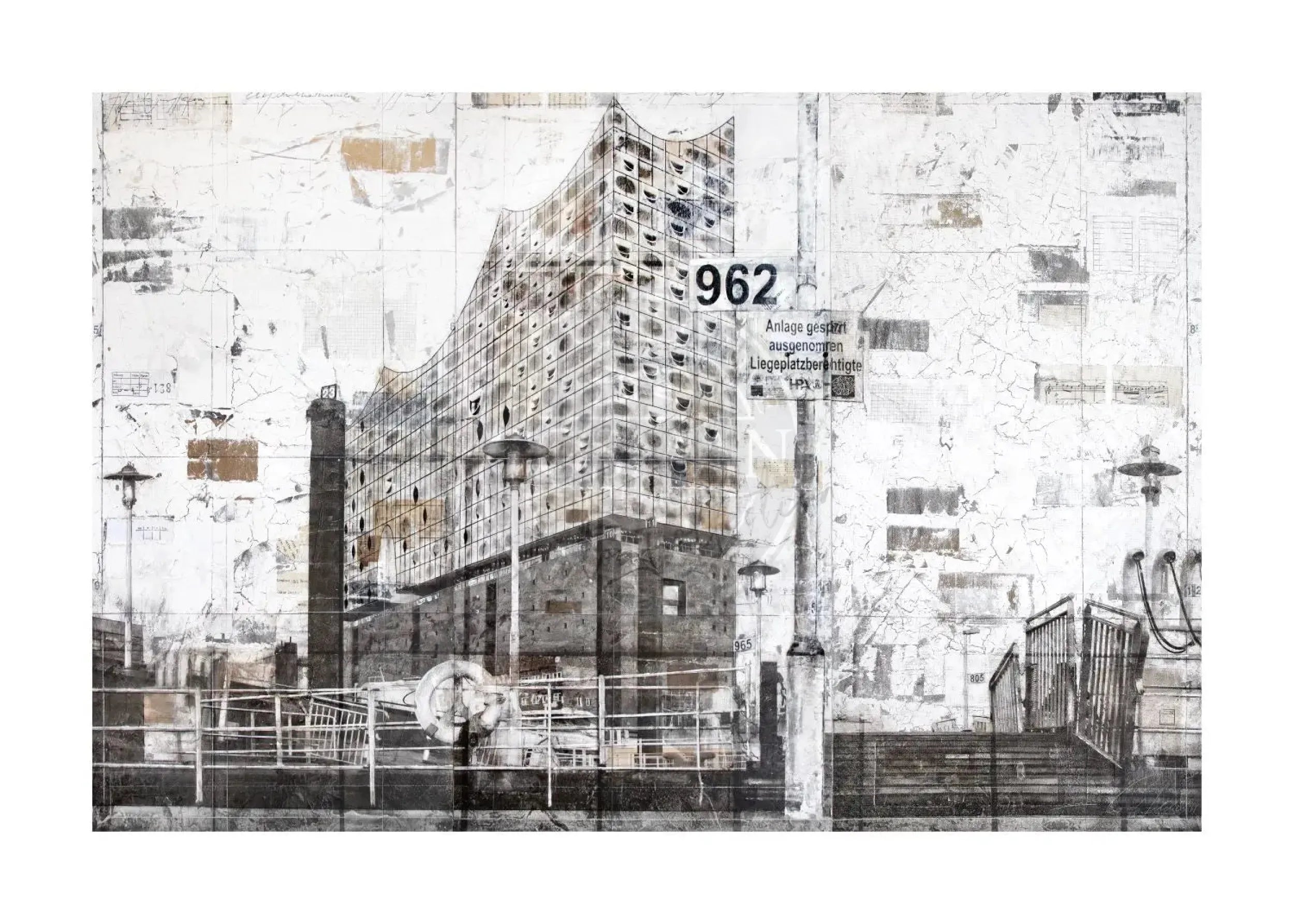 Hochwertiger Poster der Elbphilharmonie Hamburg von Cosman-Photocollection, mit weißem Rand, 29,7x21cm, A4-Format