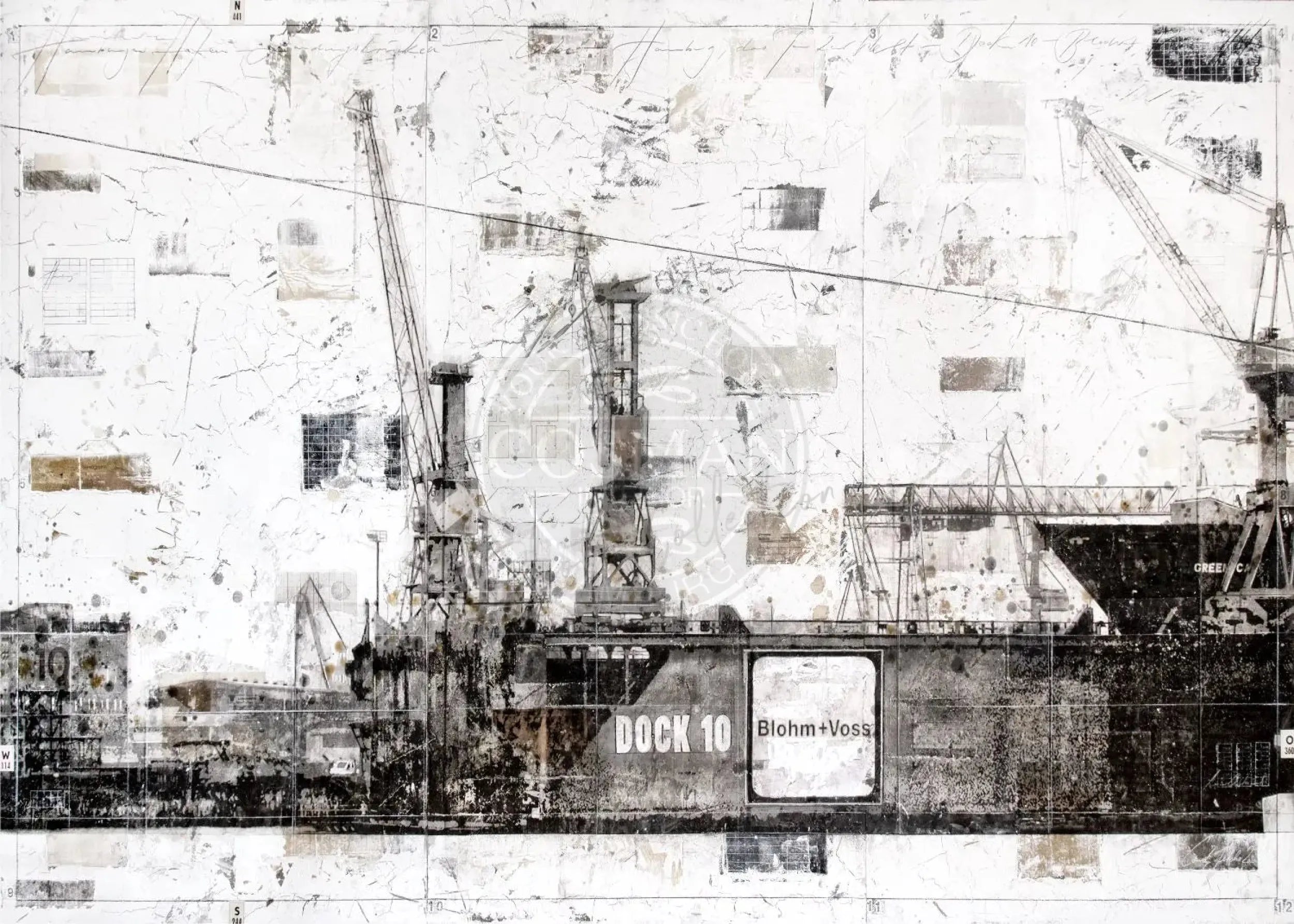 Hochwertiges Hamburg Dock 10 Poster von Cosman-Photocollection mit weißem Rand, A4-Format, detailreiche Stadtansicht