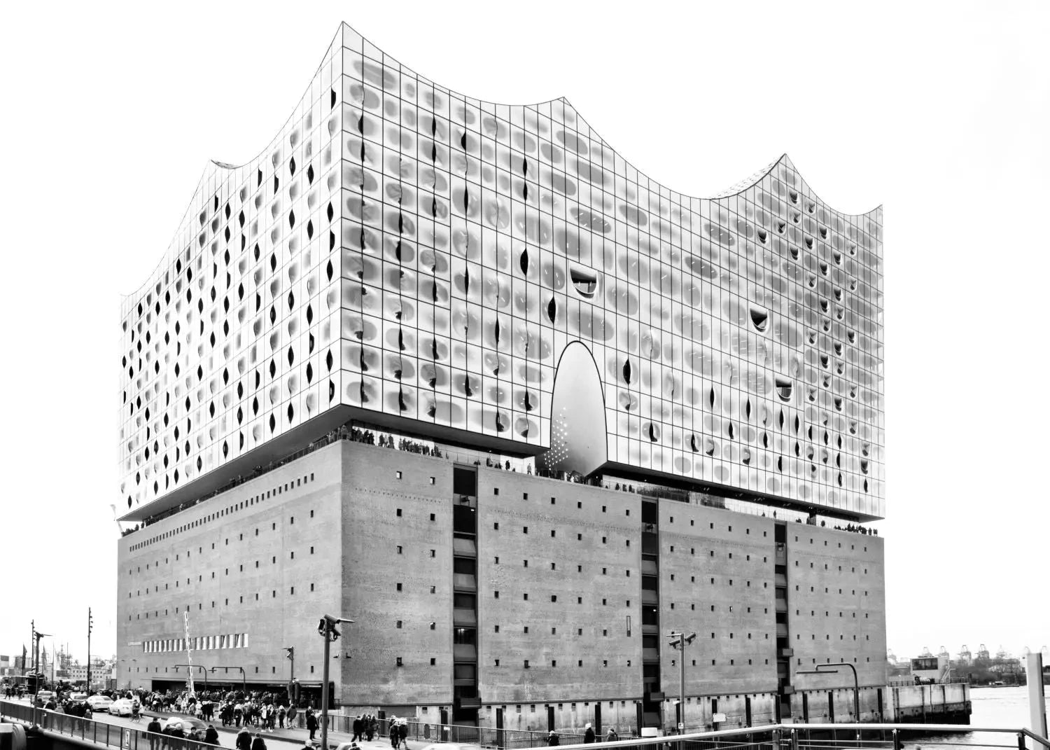Hochwertiges Poster der Elbphilharmonie in Hamburg von Cosman-Photocollection, mit weißem Rand, 29,7x21cm (A4).