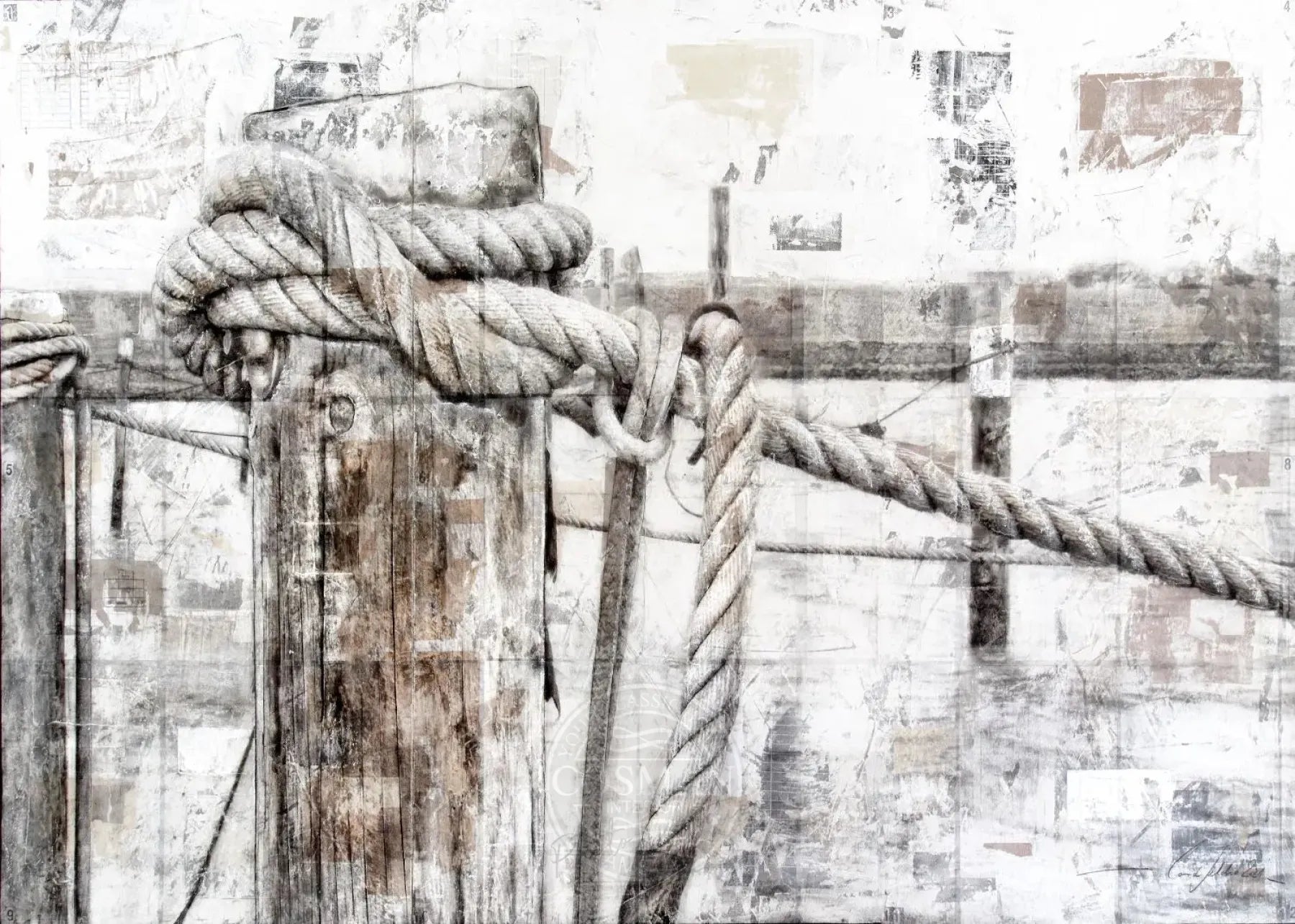 Poster Druck ’Poller’ Sylt von Cosman-Photocollection, A4 Format mit weißem Rand, detailreicher Blick auf den Poller an der Nordsee