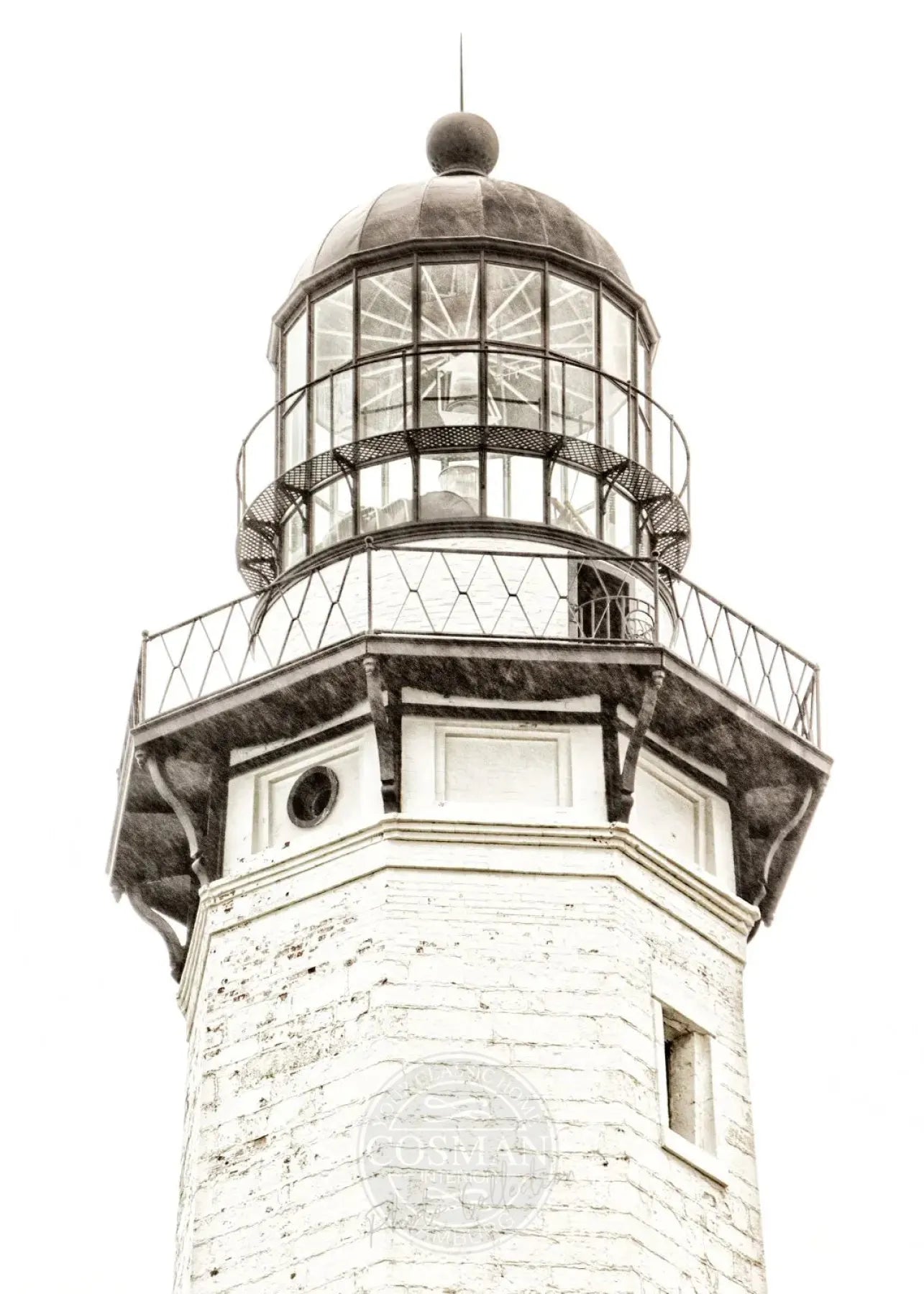 Schwarz-Weiß-Poster Hamptons Montauk Leuchtturm, von Cosman-Photocollection, 21x29,7 cm, A4 Druck mit weißem Rand