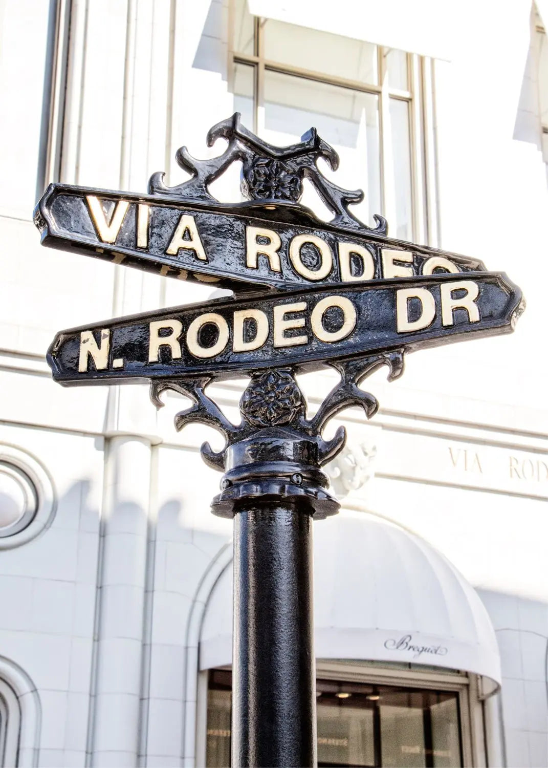 Schwarz-weiß Poster von Beverly Hills Rodeo Drive in Kalifornien, 21x29,7 cm, von Cosman-Photocollection.
