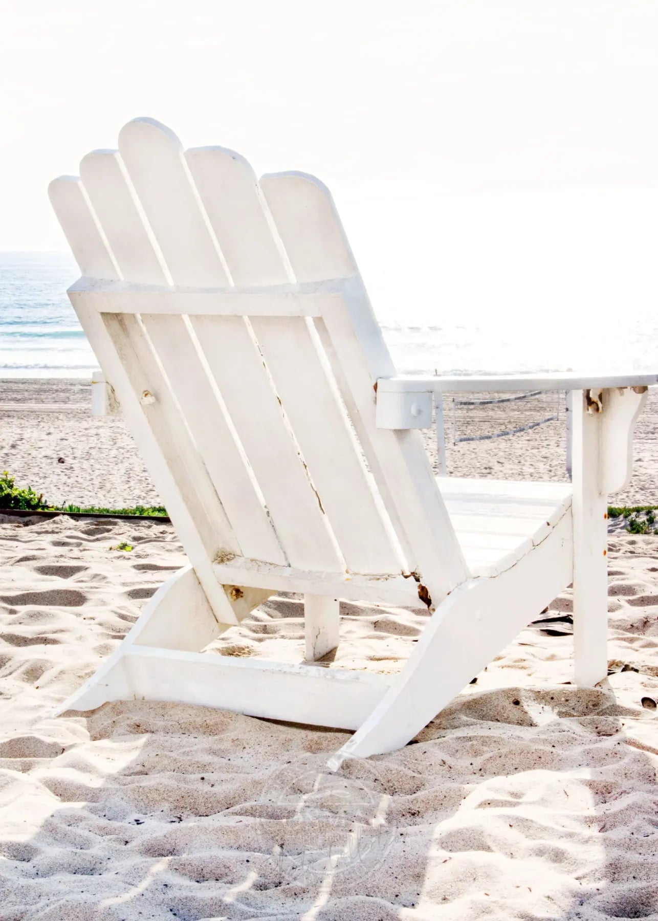 Schwarz-Weiß-Poster Kalifornien Deckchair von Cosman-Photocollection, A4-Größe, mit weißem Rand, dekoratives Bild.