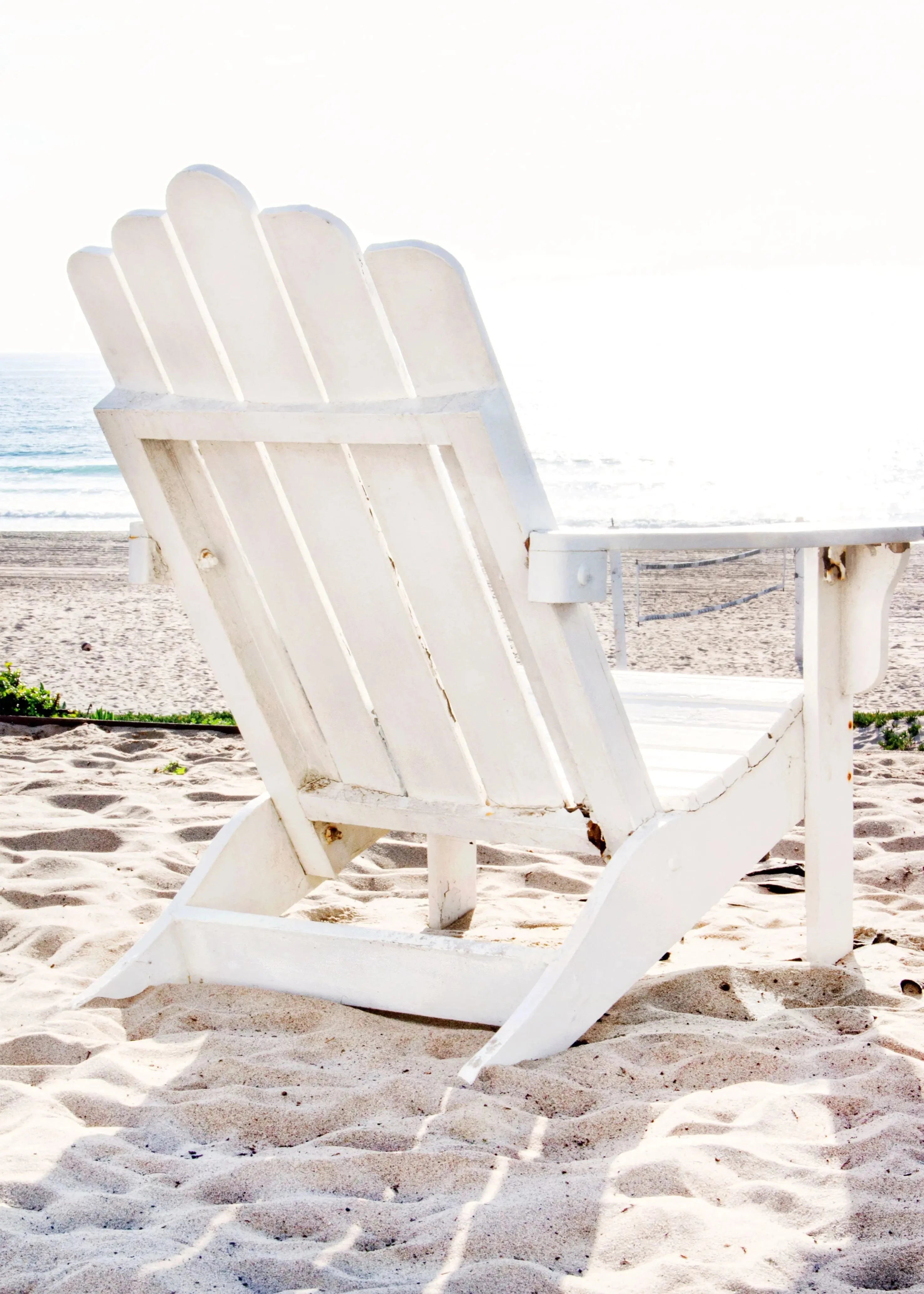 Schwarz-Weiß-Poster Kalifornien Deckchair von Cosman-Photocollection, A4-Größe, mit weißem Rand, dekoratives Bild.