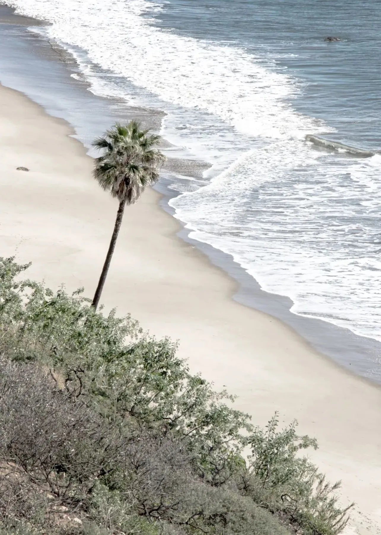 Schwarz-weiß Poster von Kalifornien Malibu, 21x29,7 cm, von Cosman-Photocollection, mit weißem Rand, A4-Größe