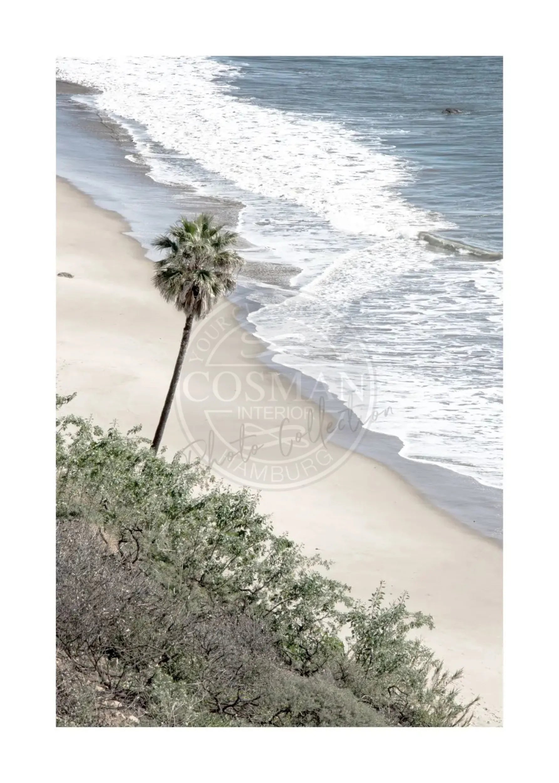 Schwarz-weiß Poster von Kalifornien Malibu, 21x29,7 cm, von Cosman-Photocollection, mit weißem Rand.
