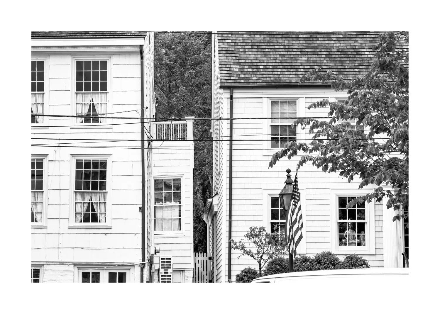Schwarz-weiß Poster von Hamptons Long Island, Cosman-Photocollection, mit weißem Rand, 29,7x21cm, A4 Druck