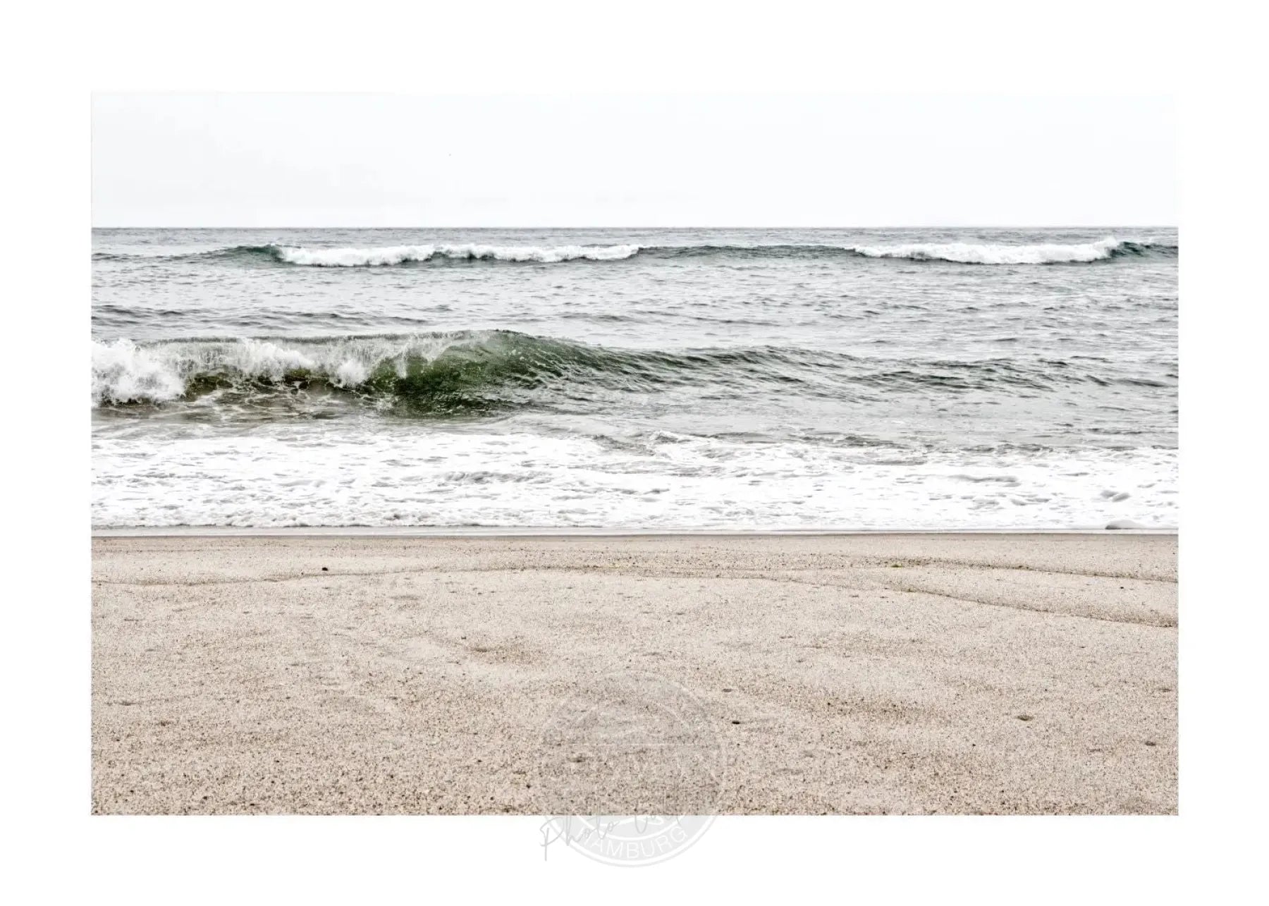 Schwarz-weiß Poster Hamptons Long Island „Ocean“ von Cosman-Photocollection mit weißem Rand, 29,7x21cm, A4 Format
