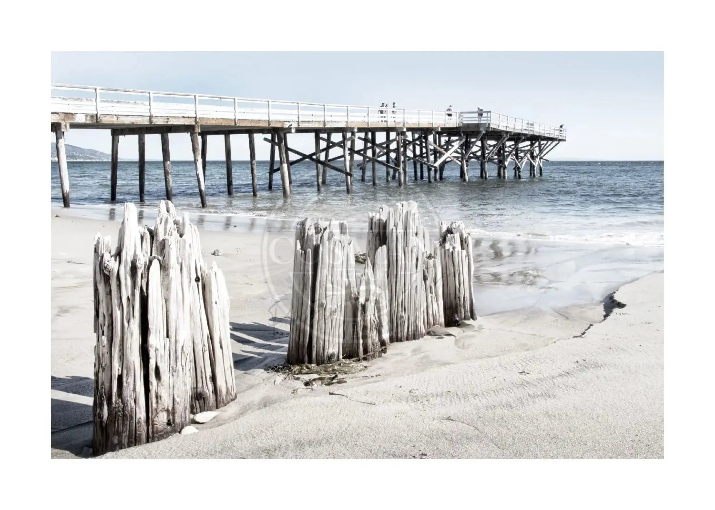 Schwarz-weiß-Poster von Malibu Beach in Kalifornien, 29,7 x 21 cm, von Cosman-Photocollection.