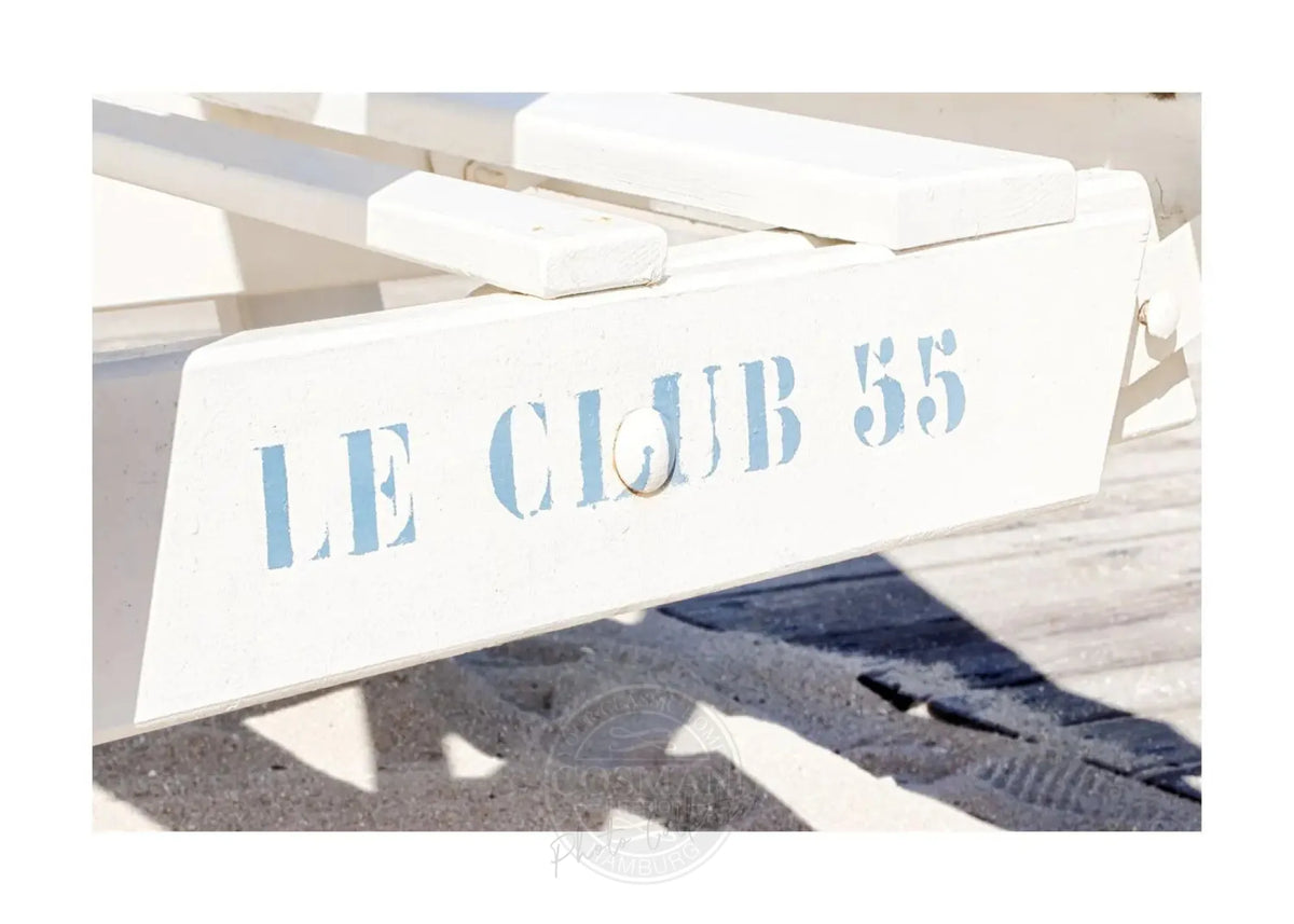 Schwarz-weiß Poster "Le Club 55" Saint Tropez von Cosman-Photocollection, A4-Größe, mit weißem Rand, Wanddekoration