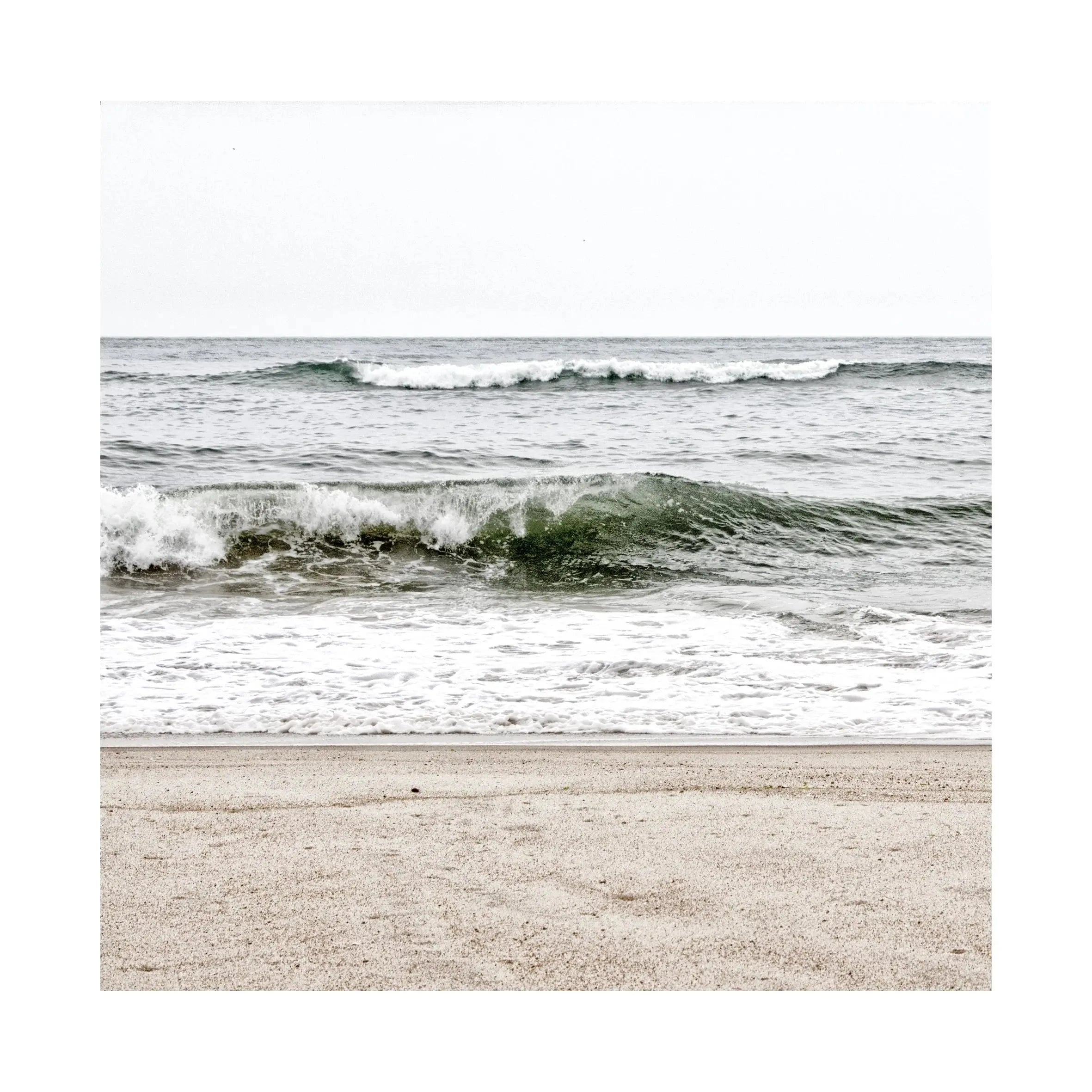 Schwarz-weiß Poster Hamptons Long Island ’Ocean’ von Cosman-Photocollection, 40x40 cm, mit weißem Rand