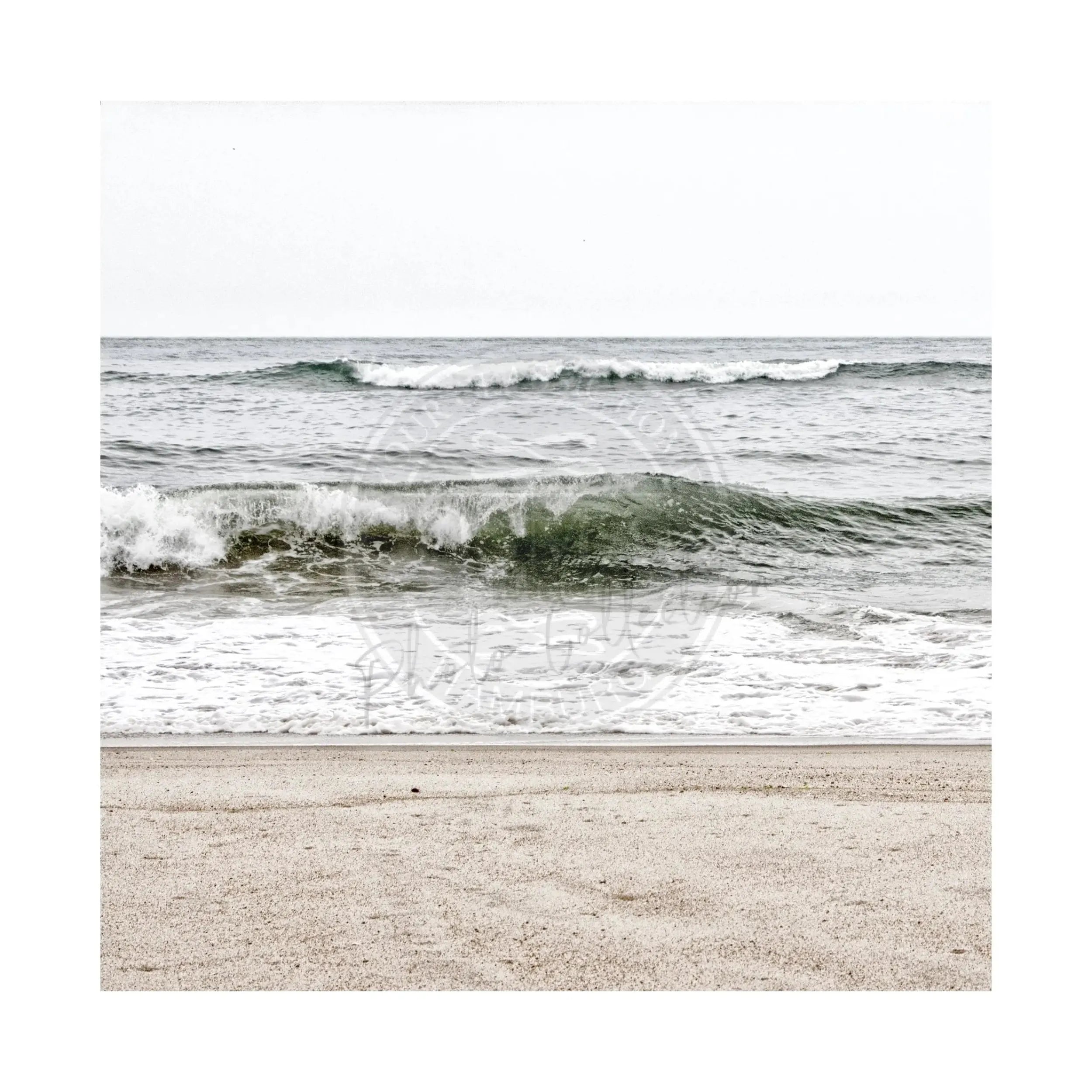 Schwarz-weiß Poster Hamptons Long Island ’Ocean’ von Cosman-Photocollection, 40x40 cm, mit weißem Rand