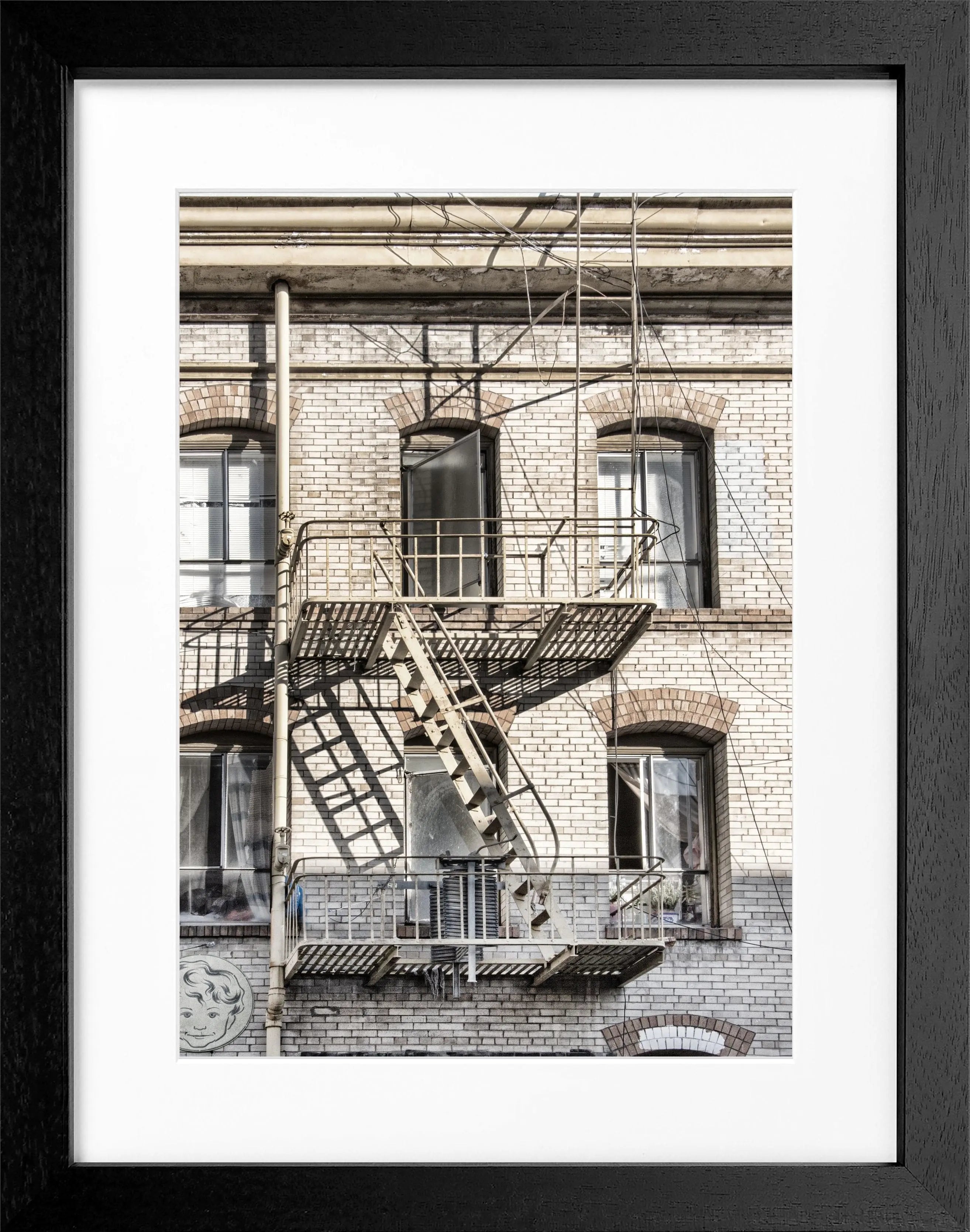 Poster mit Rahmen ’Feuertreppen’ San Francisco SF38