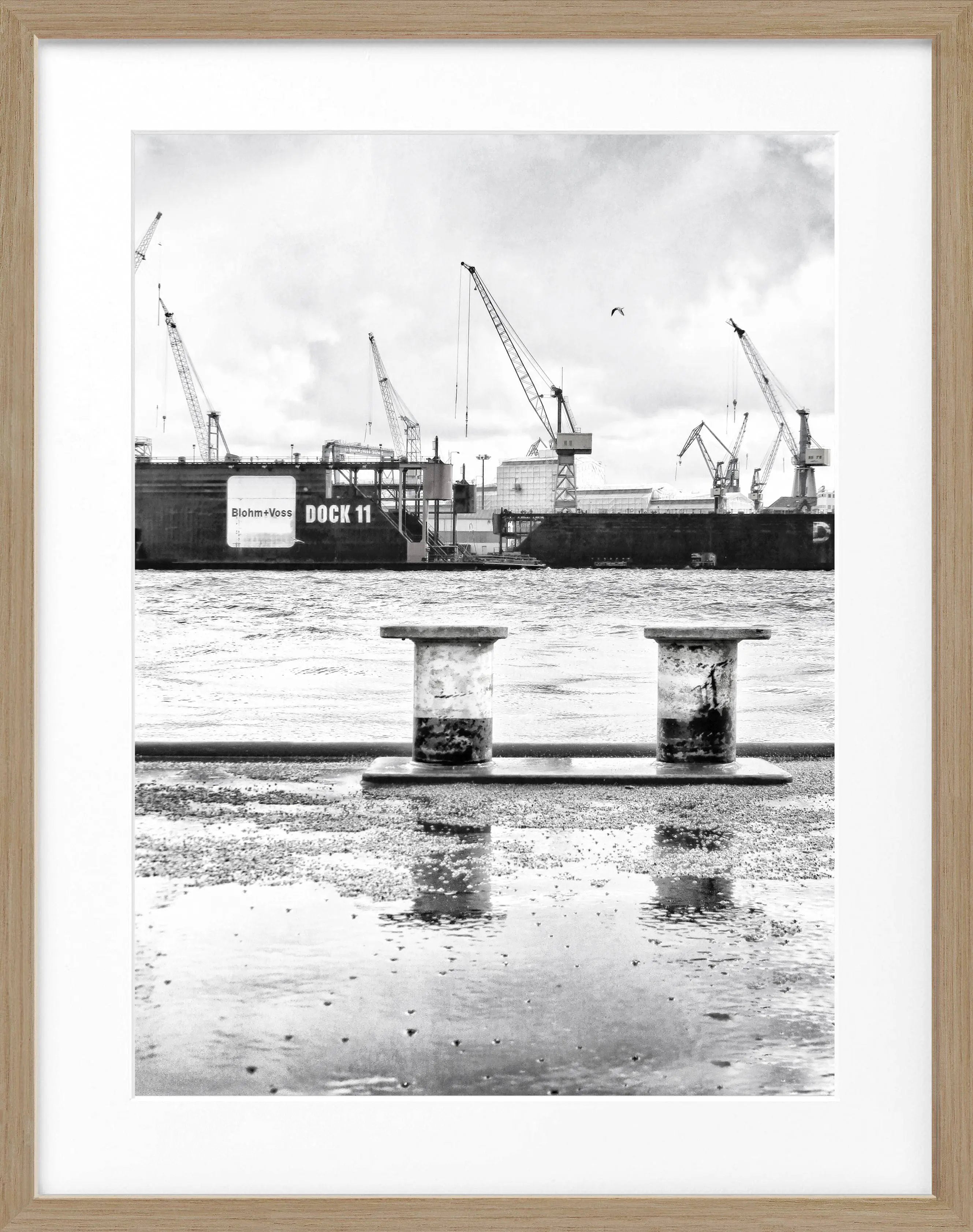 Poster mit Rahmen Hamburg Hafen ’Dock 11’ HH05K - Wandbilder