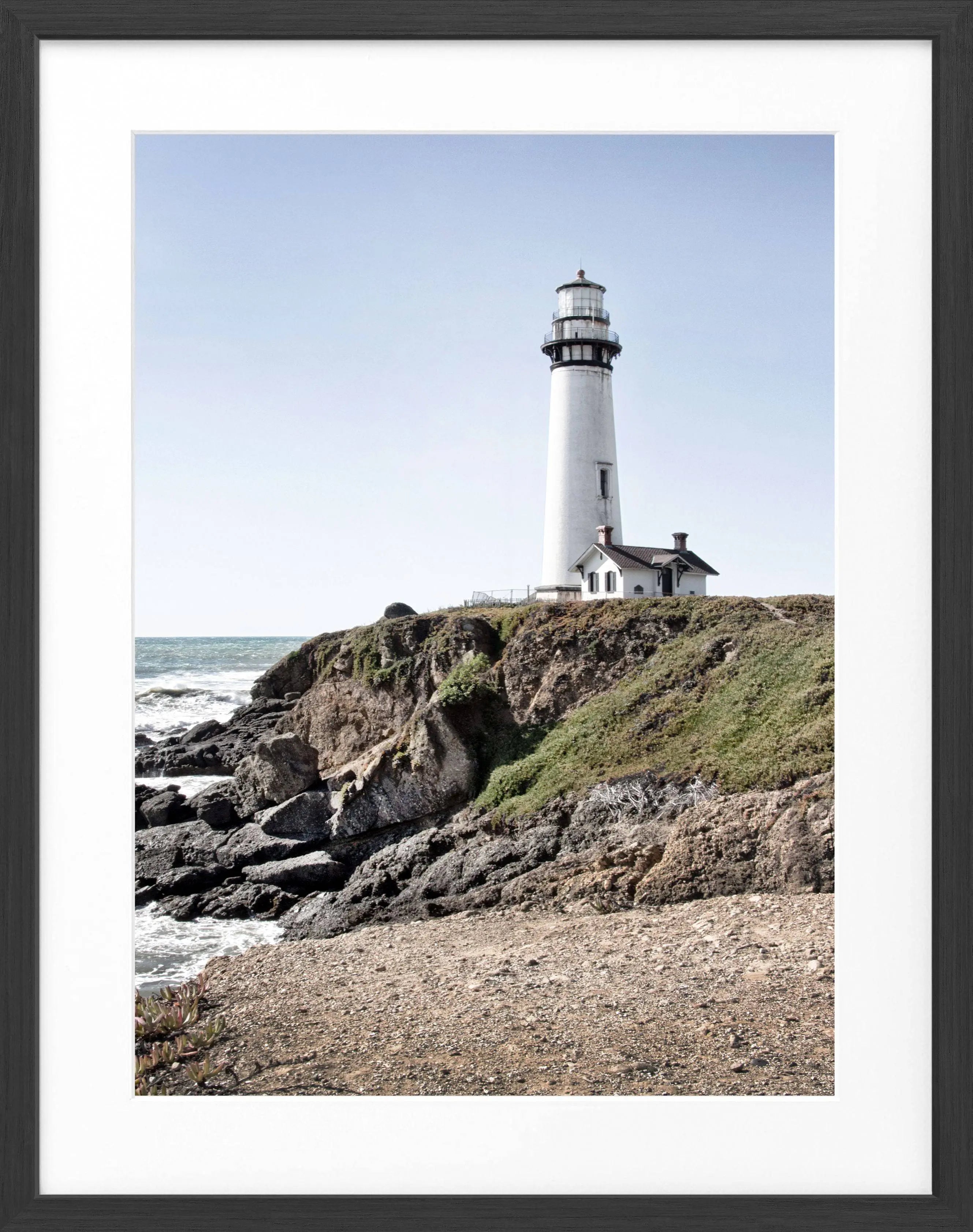 Poster mit Rahmen Kalifornien ’Lighthouse Pigeon Point’ L06