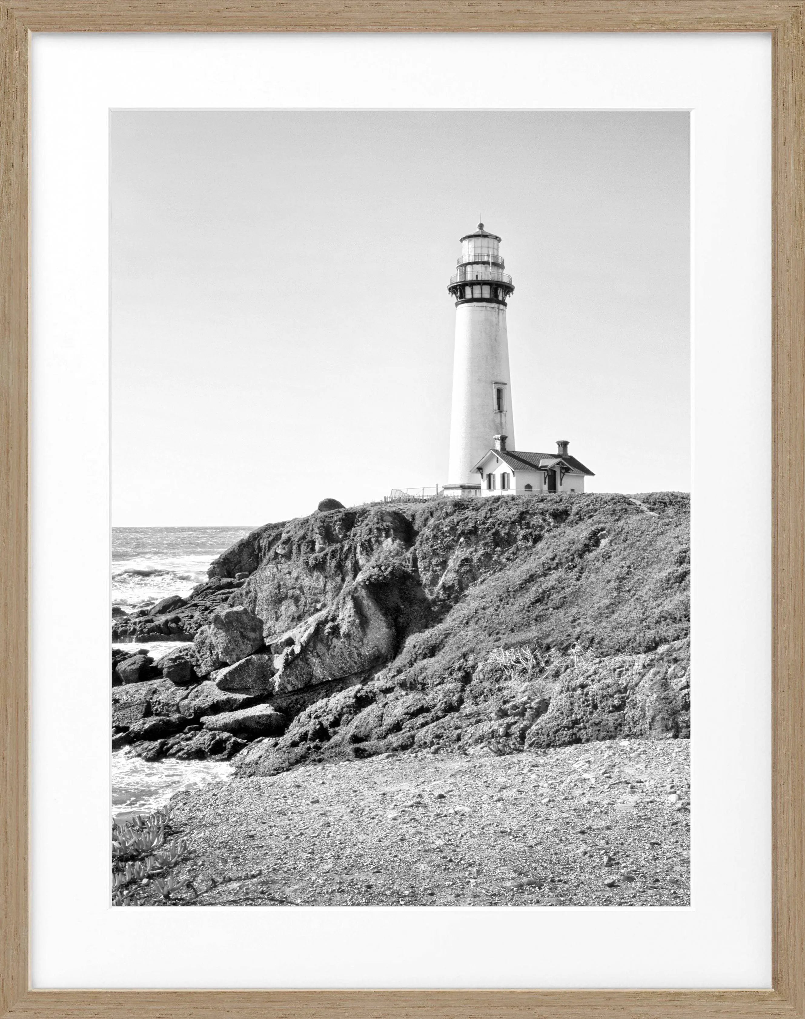Poster mit Rahmen Kalifornien ’Lighthouse Pigeon Point’ L06