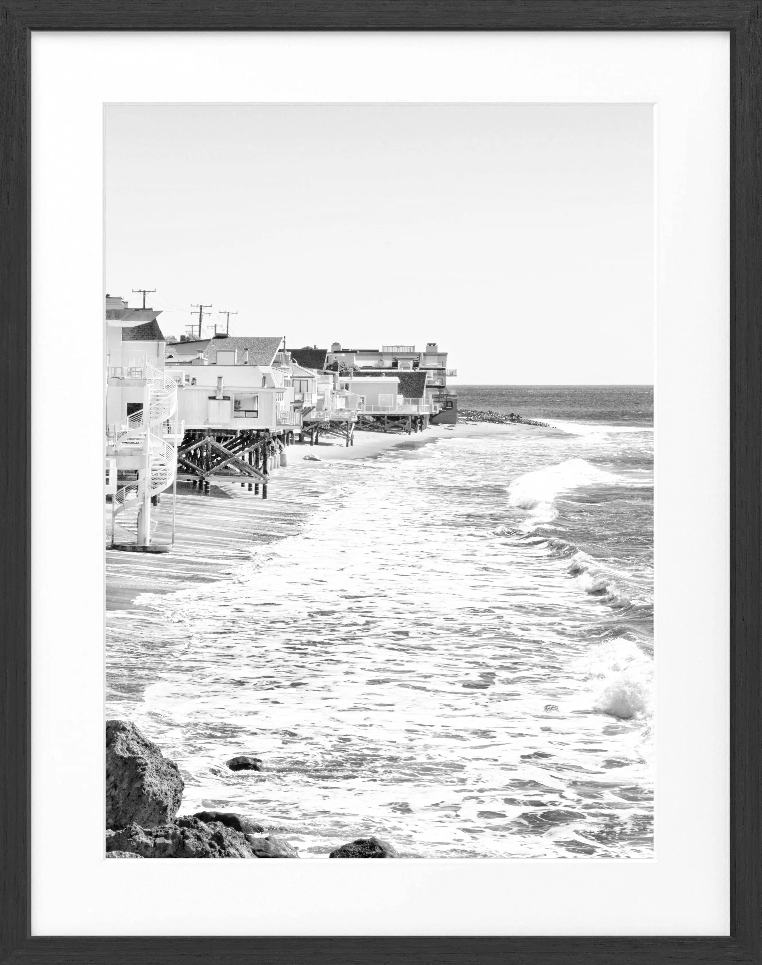 Poster mit Rahmen Kalifornien Malibu ’Beach House’ K53