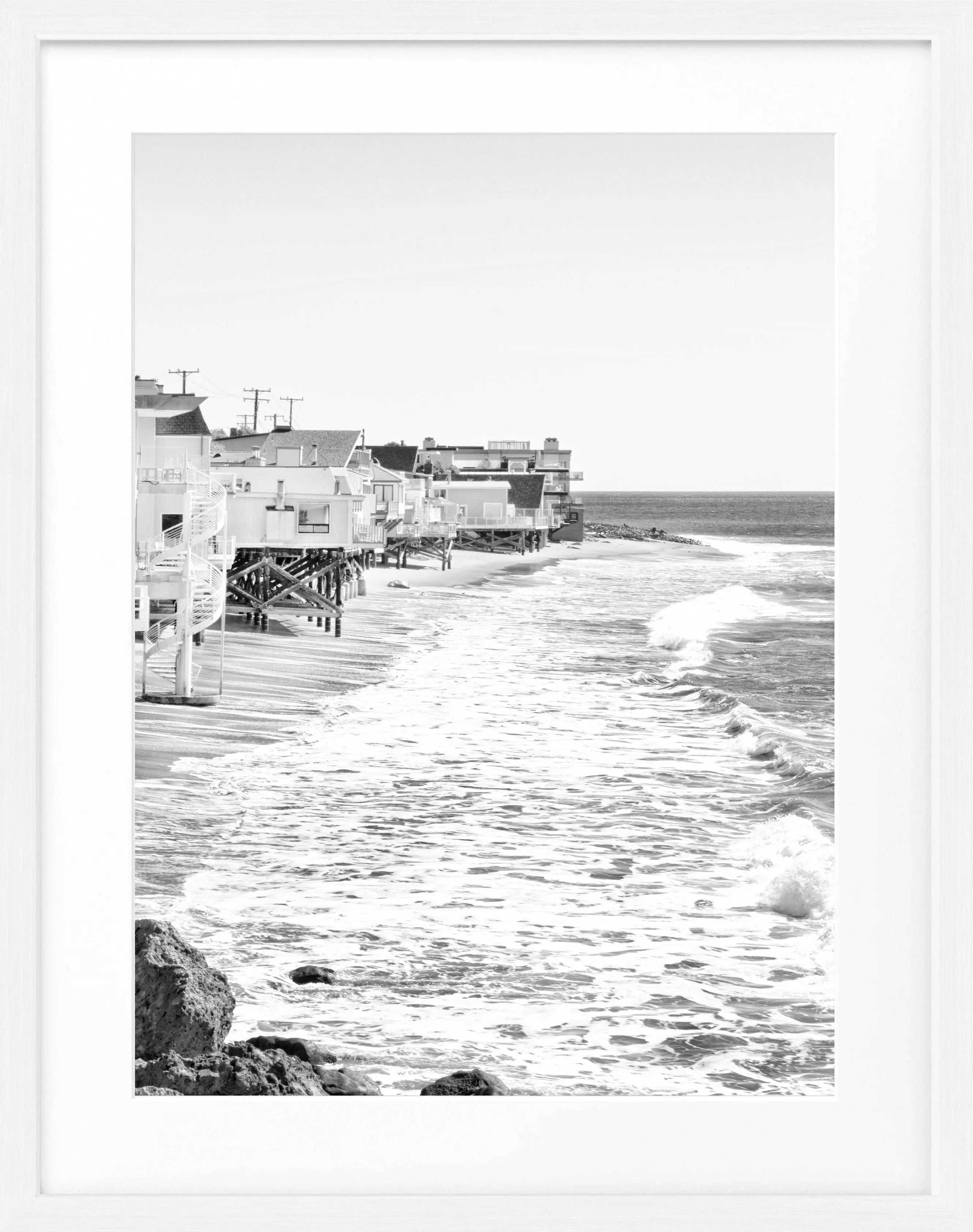 Poster mit Rahmen Kalifornien Malibu ’Beach House’ K53
