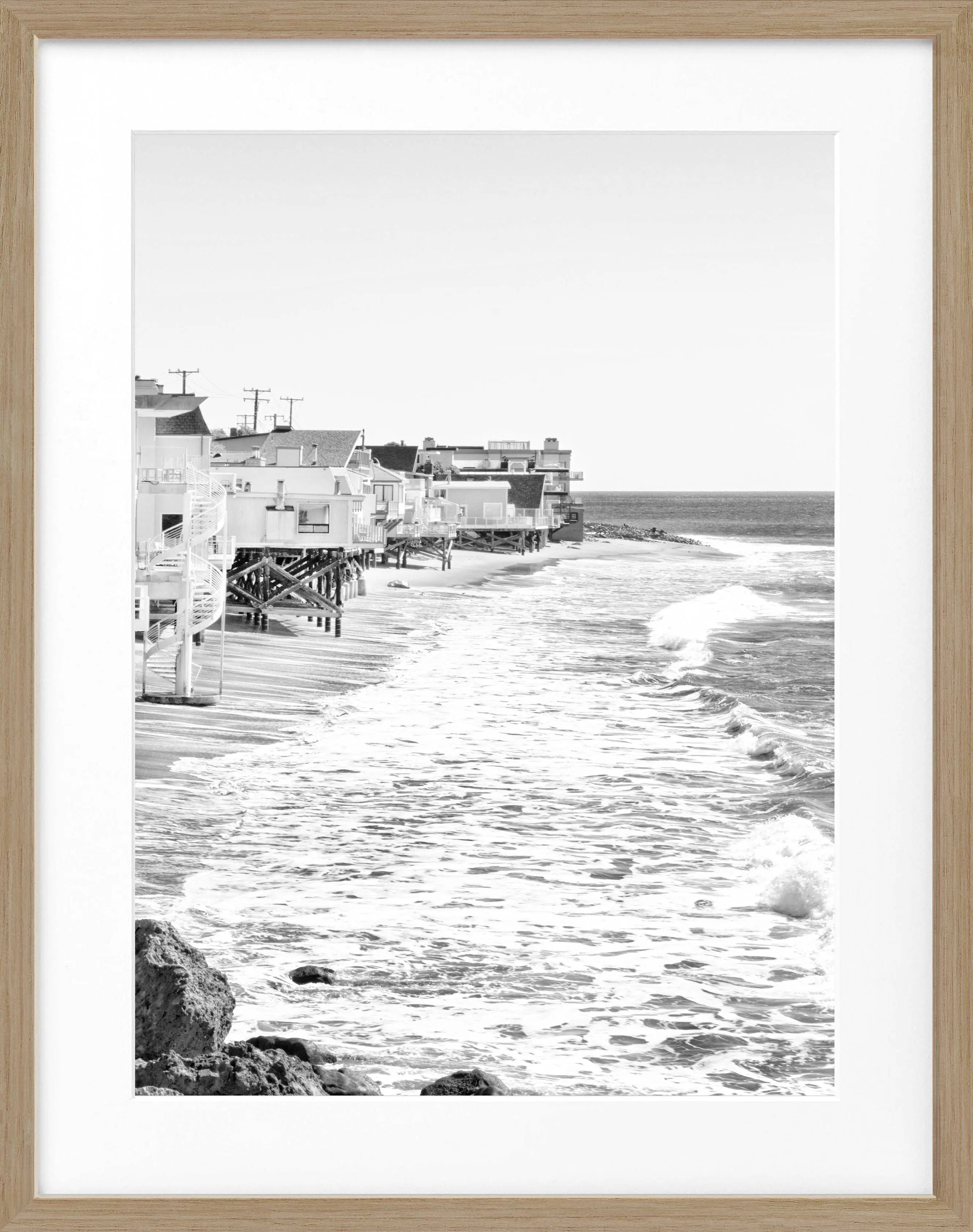 Poster mit Rahmen Kalifornien Malibu ’Beach House’ K53