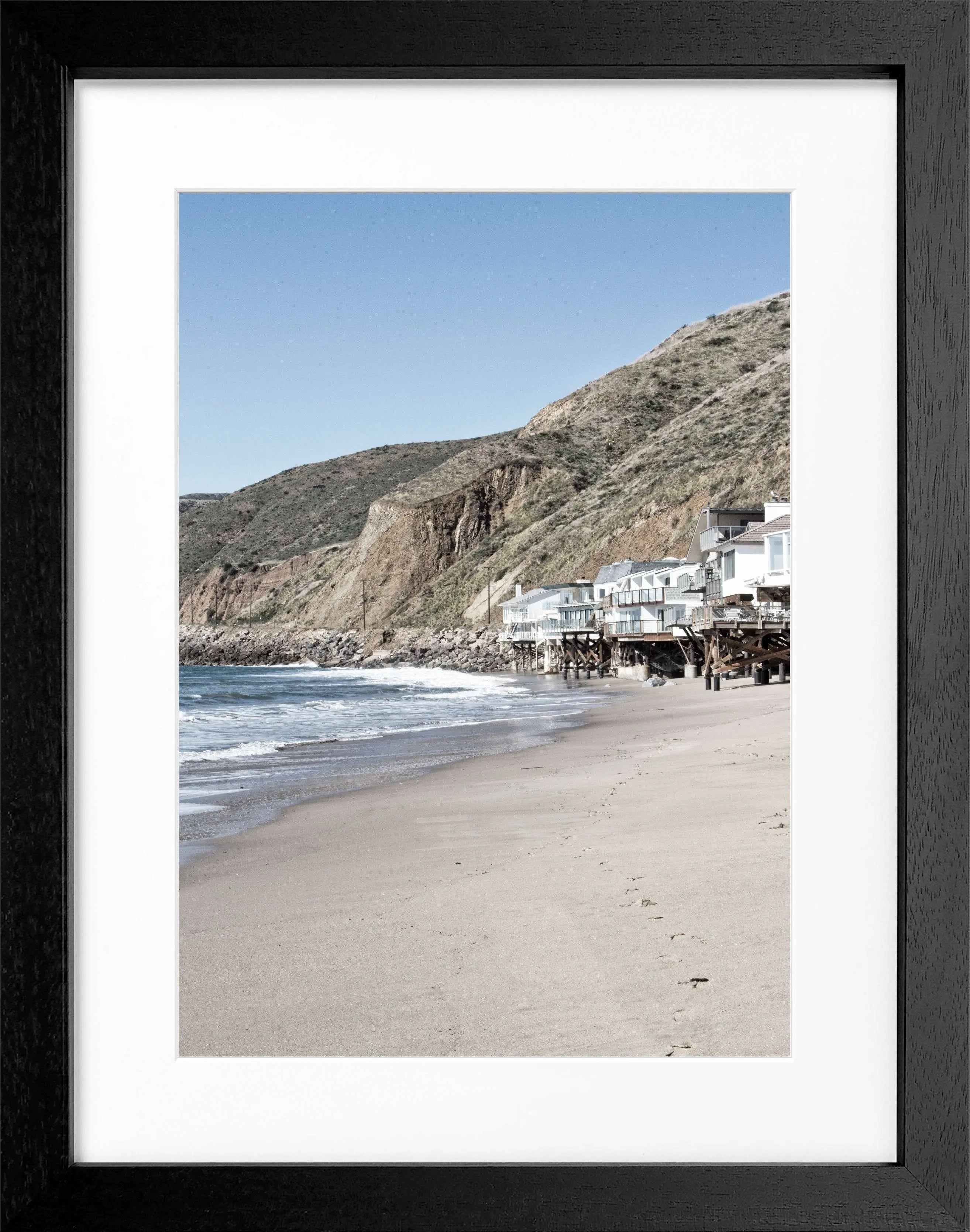 Poster mit Rahmen Kalifornien Malibu ’Beach House’ K58