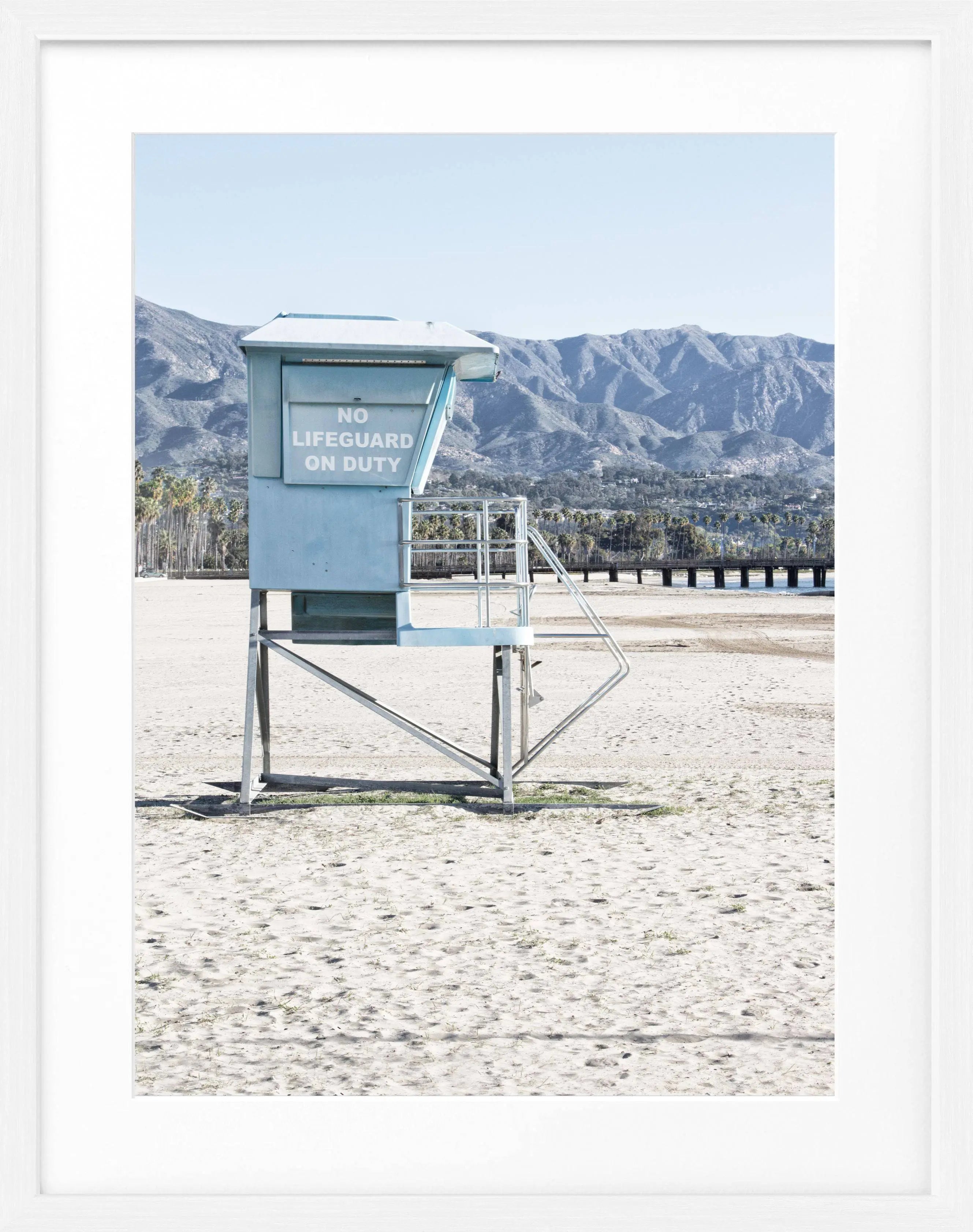Poster mit Rahmen Kalifornien Santa Barbara ’Lifeguard’ K32