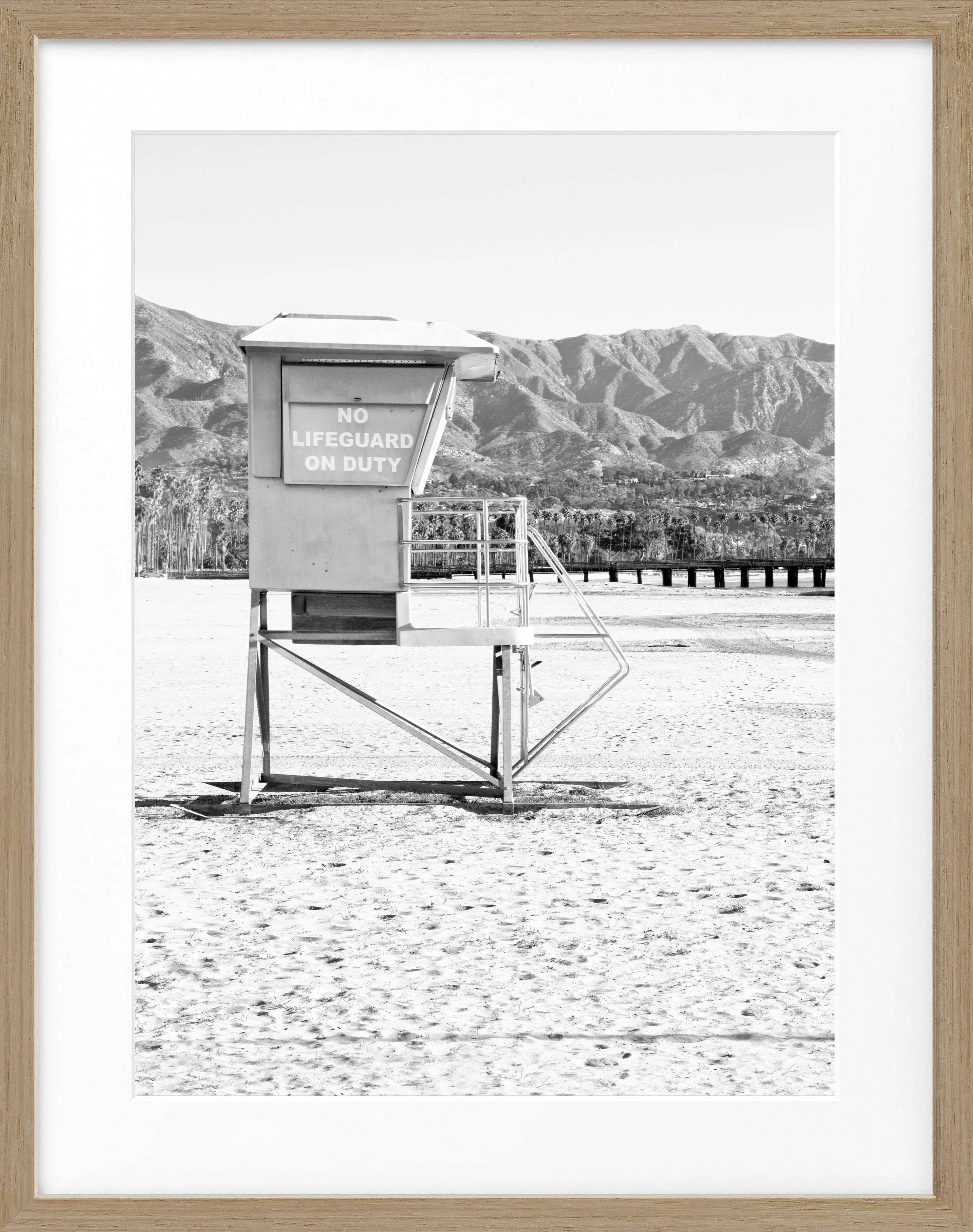 Poster mit Rahmen Kalifornien Santa Barbara ’Lifeguard’ K32