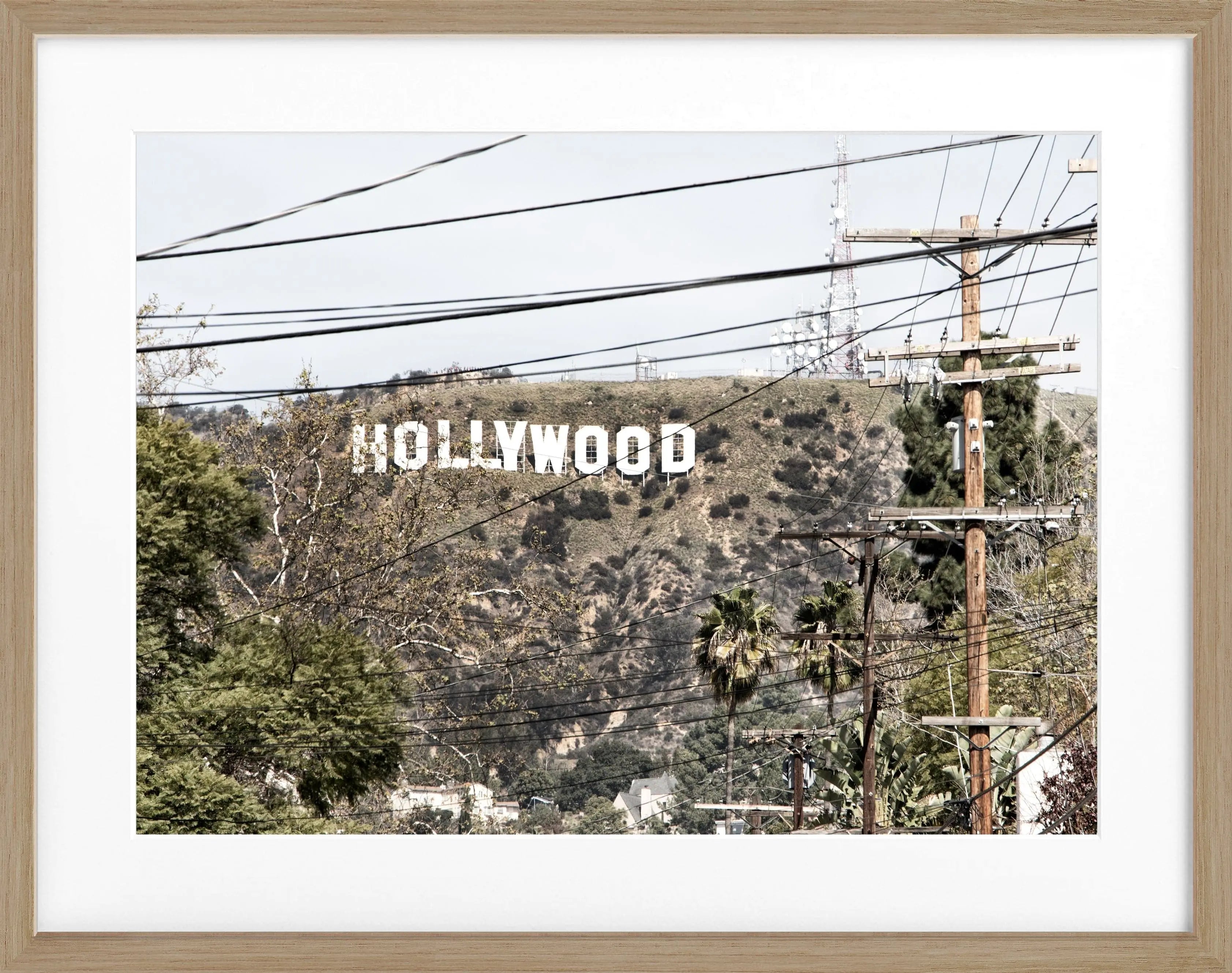Poster mit Rahmen Kalifornien Hollywood ’Sign’ HW12