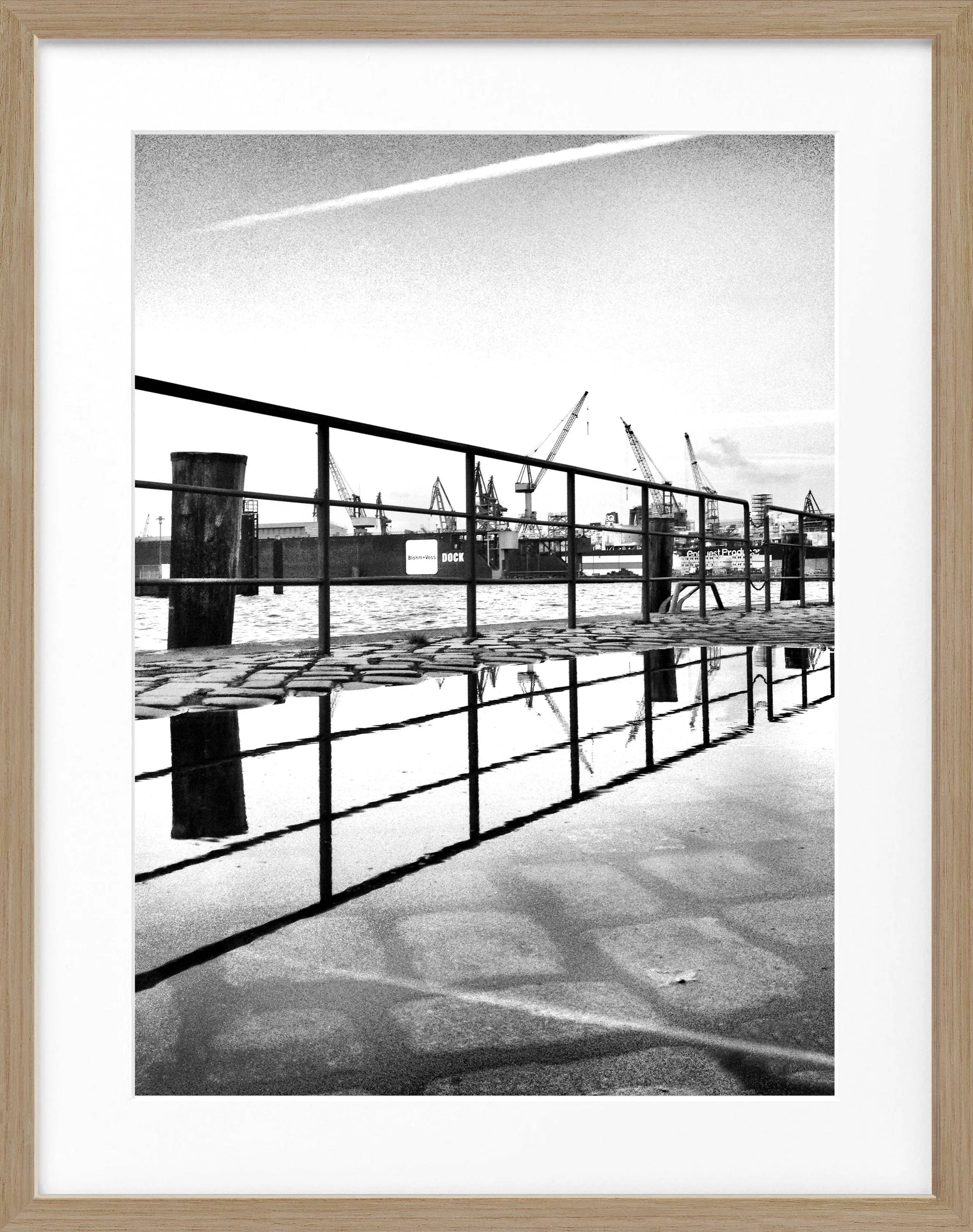 Poster mit Rahmen Hamburg Hafen ’Zaun’ HH03 - Wandbilder