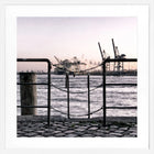 Poster mit Rahmen Hamburg Hafen Zaun | HH30