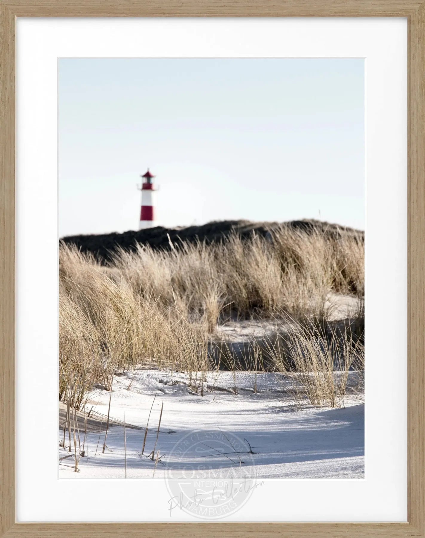 Schwarz-weiß Poster mit Rahmen ’Dünen’ Sylt von Cosman-Photocollection, 25x31 cm, Strandlandschaft in elegantem Design.