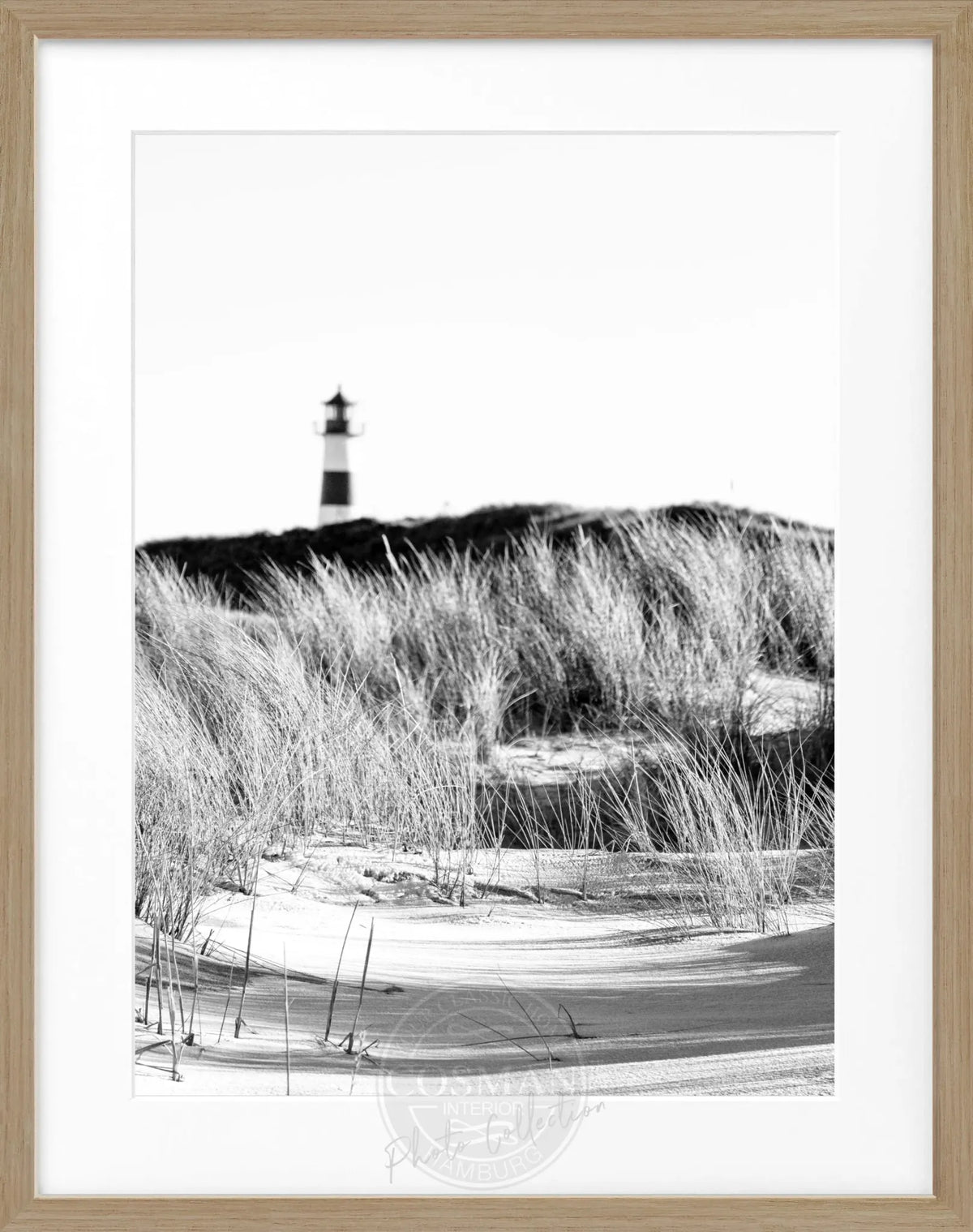 Schwarz-weiß Poster mit Rahmen ’Dünen’ Sylt von Cosman-Photocollection, 25x31 cm, Motive von Dünen auf Sylt.