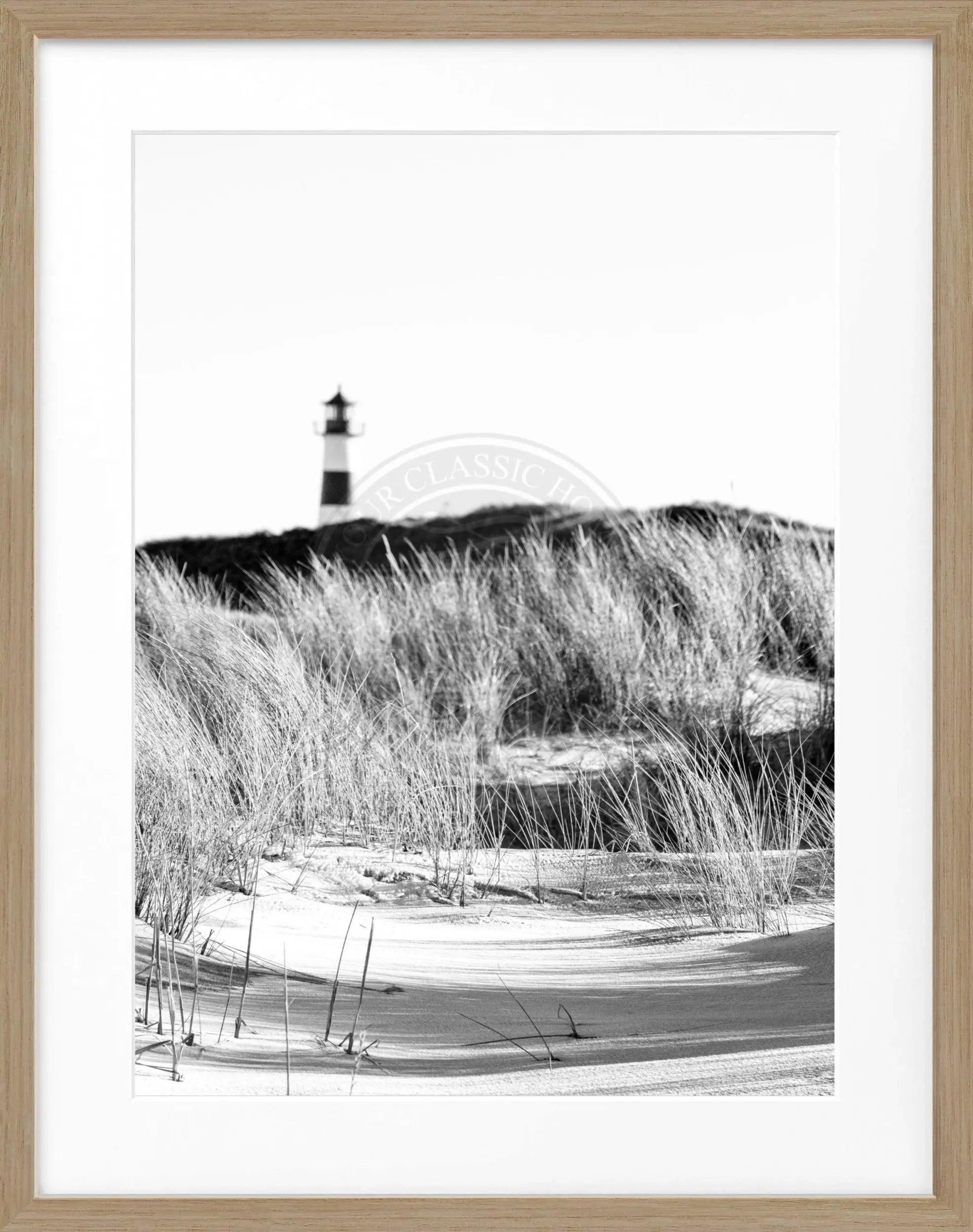 Schwarz-weiß Poster mit Rahmen ’Dünen’ Sylt von Cosman-Photocollection, 25x31 cm, Motive von Dünen auf Sylt.