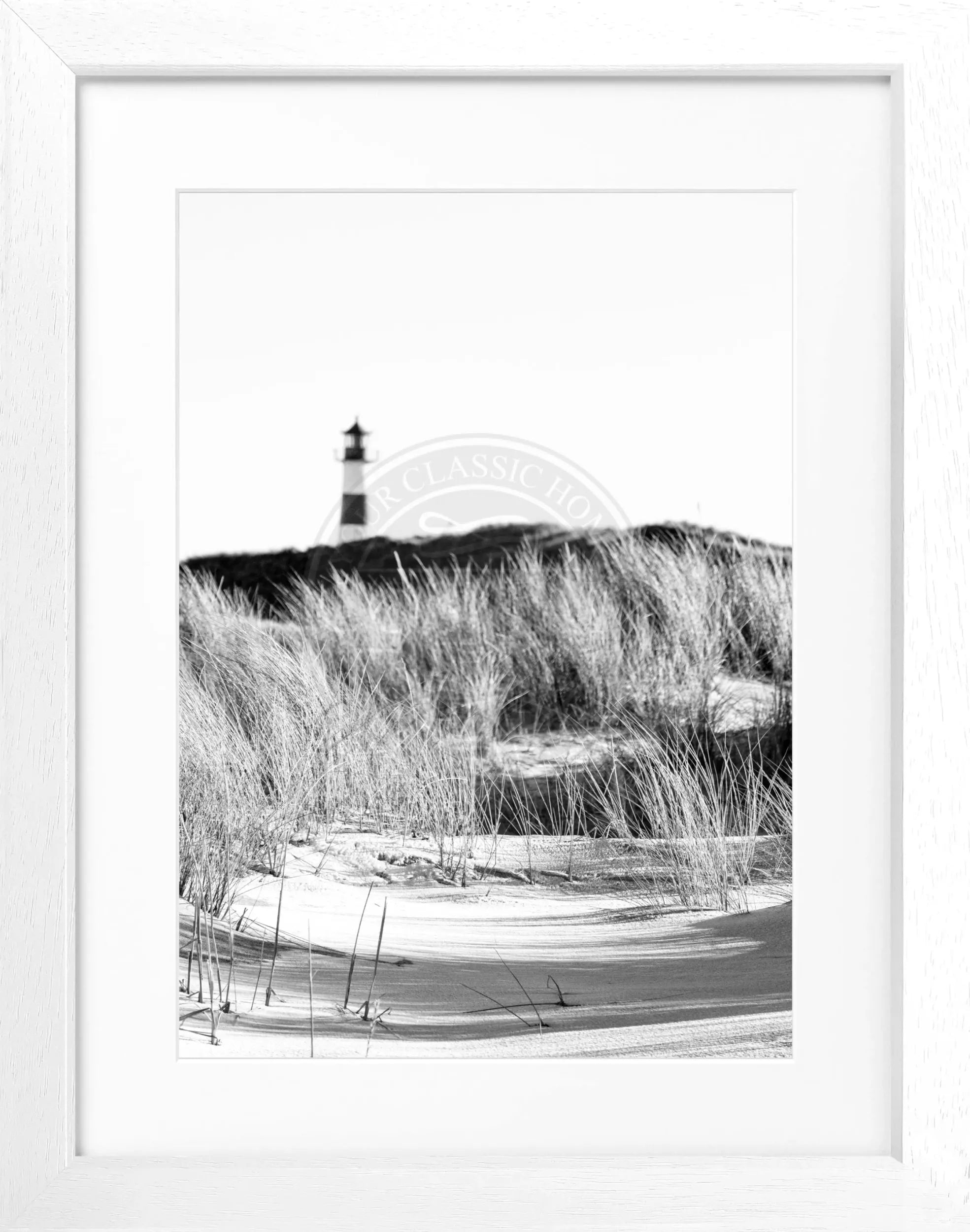 Schwarz-weiß Poster mit Rahmen ’Dünen’ Sylt von Cosman-Photocollection, Motiv der Dünen, 25x31 cm, Wanddekoration
