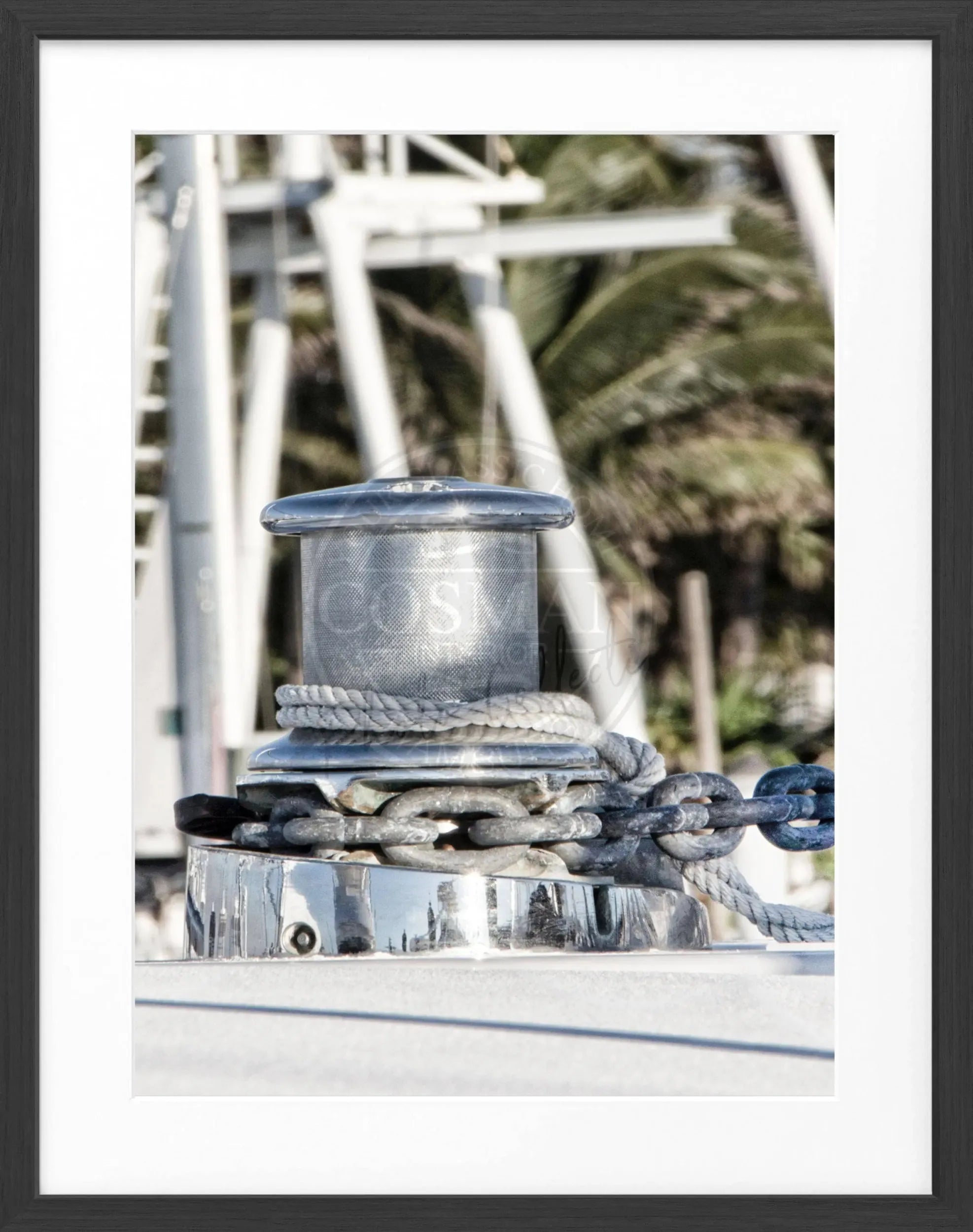 Schwarz-weiß Poster mit Rahmen Florida Key West ’Boat’ von Cosman-Photocollection, 25x31 cm, maritime Motiv
