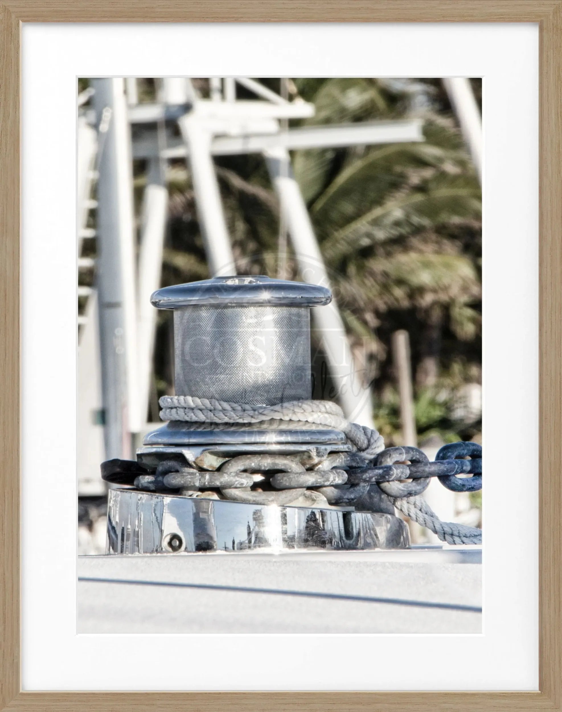 Schwarz-weiß Poster mit Rahmen von Cosman-Photocollection, Florida Key West Boot, 25x31cm, maritimes Motiv