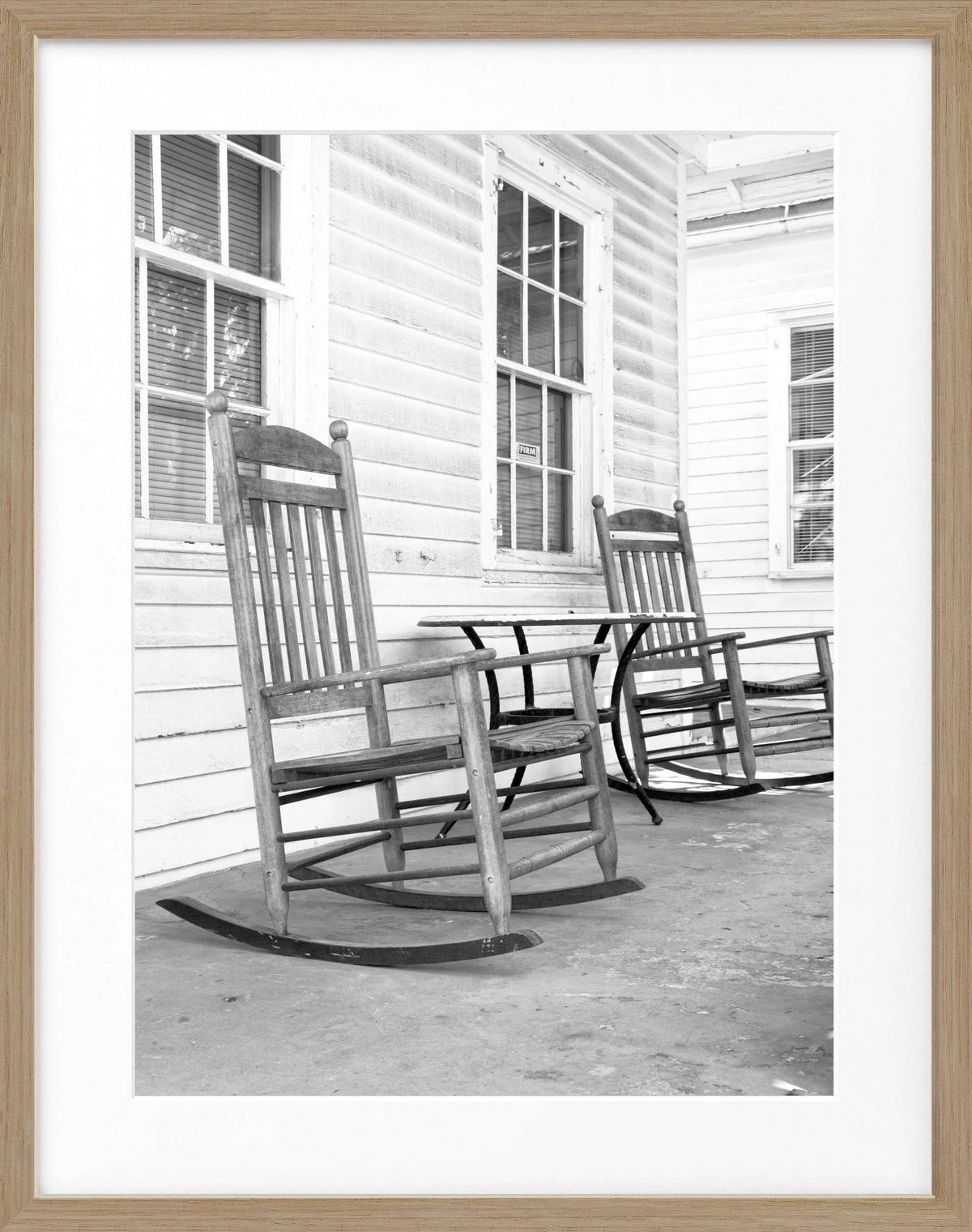 Schwarz-weiß Poster mit Rahmen, Florida Key West ’Deckchair’ Motiv, Cosman-Photocollection, 25x31 cm, Wanddekoration