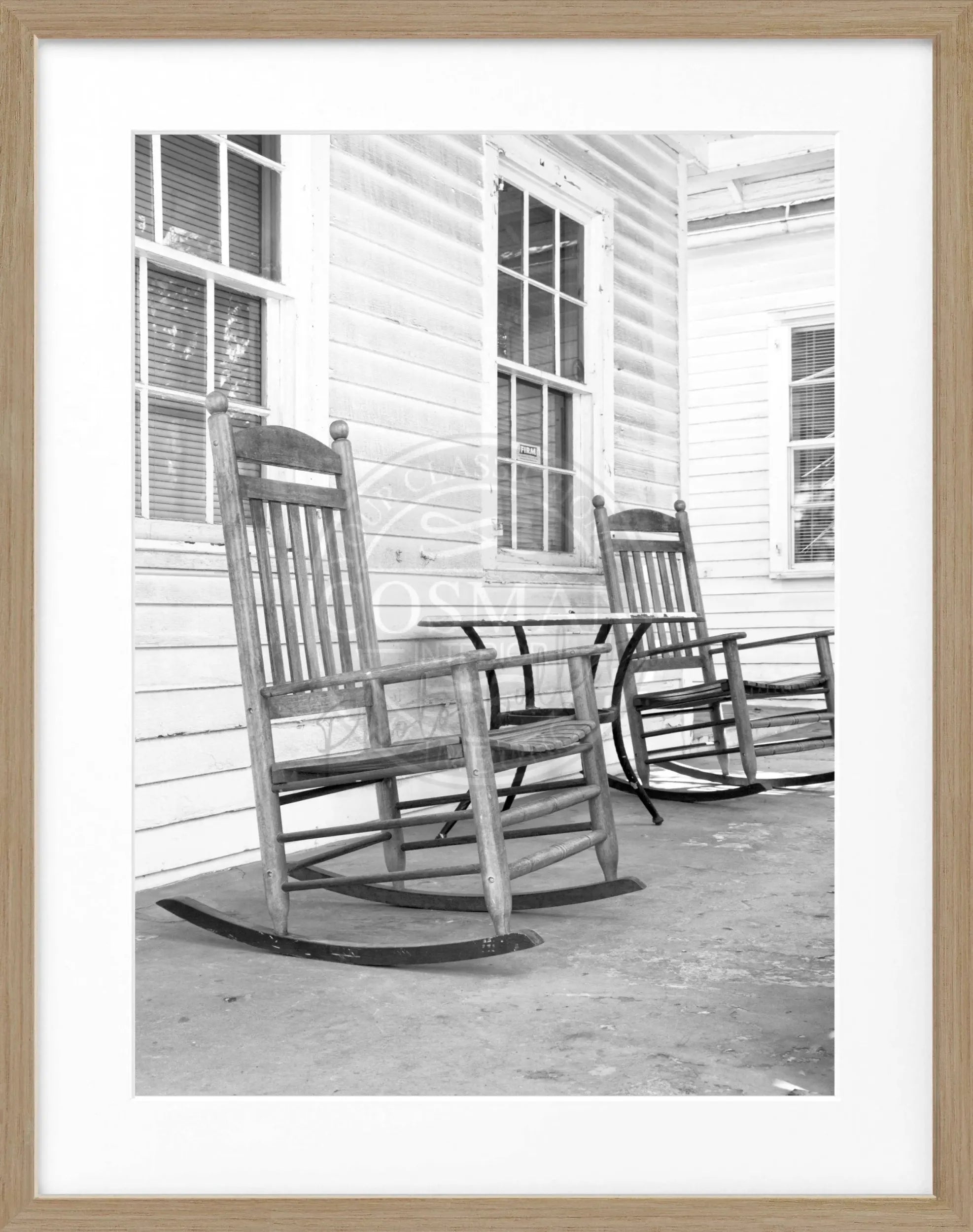 Schwarz-weiß Poster mit Rahmen, Florida Key West ’Deckchair’ Motiv, Cosman-Photocollection, 25x31 cm, Wanddekoration