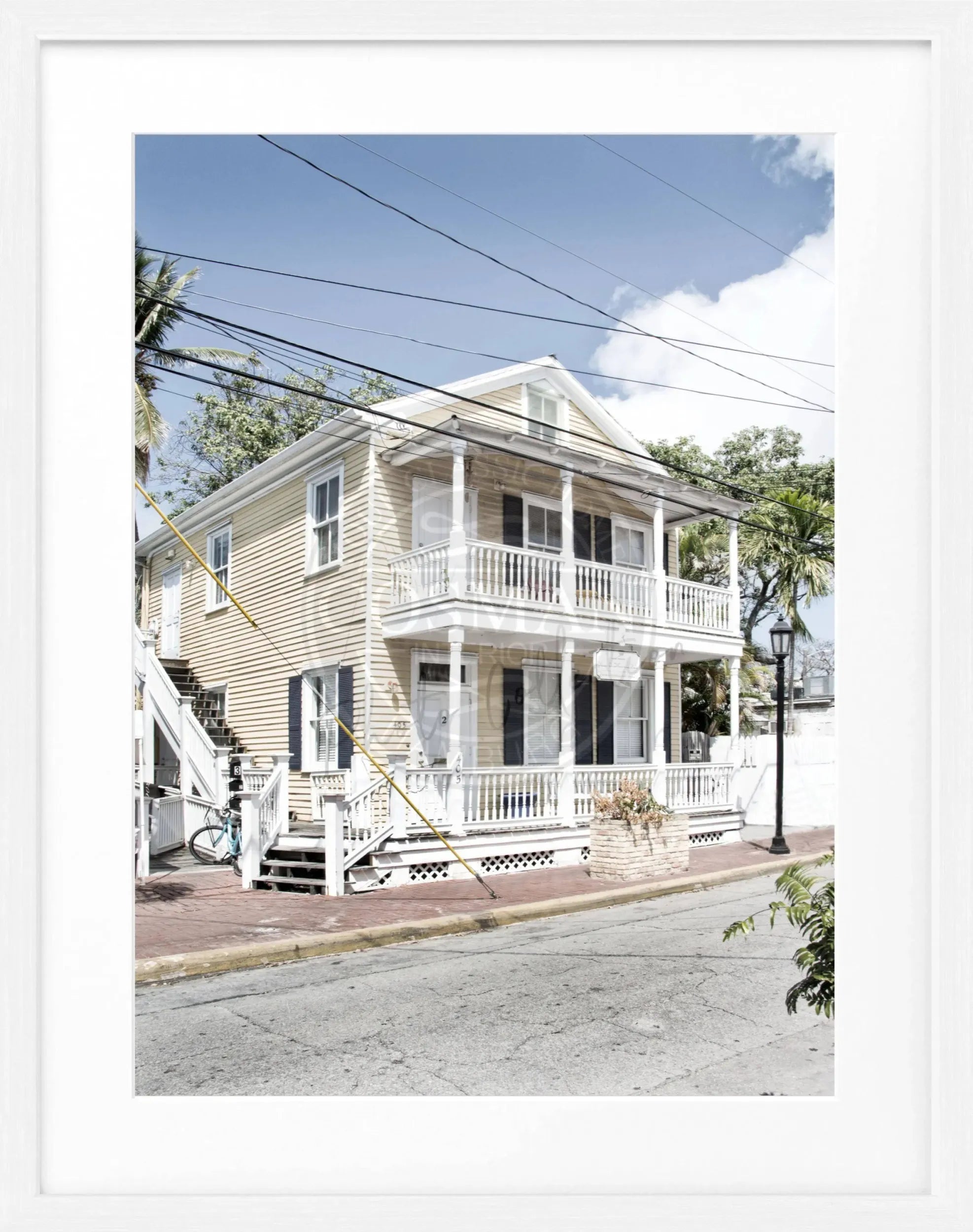 Schwarz-weiß Poster mit Rahmen, Florida Key West Motiv, von Cosman-Photocollection, 25x31 cm