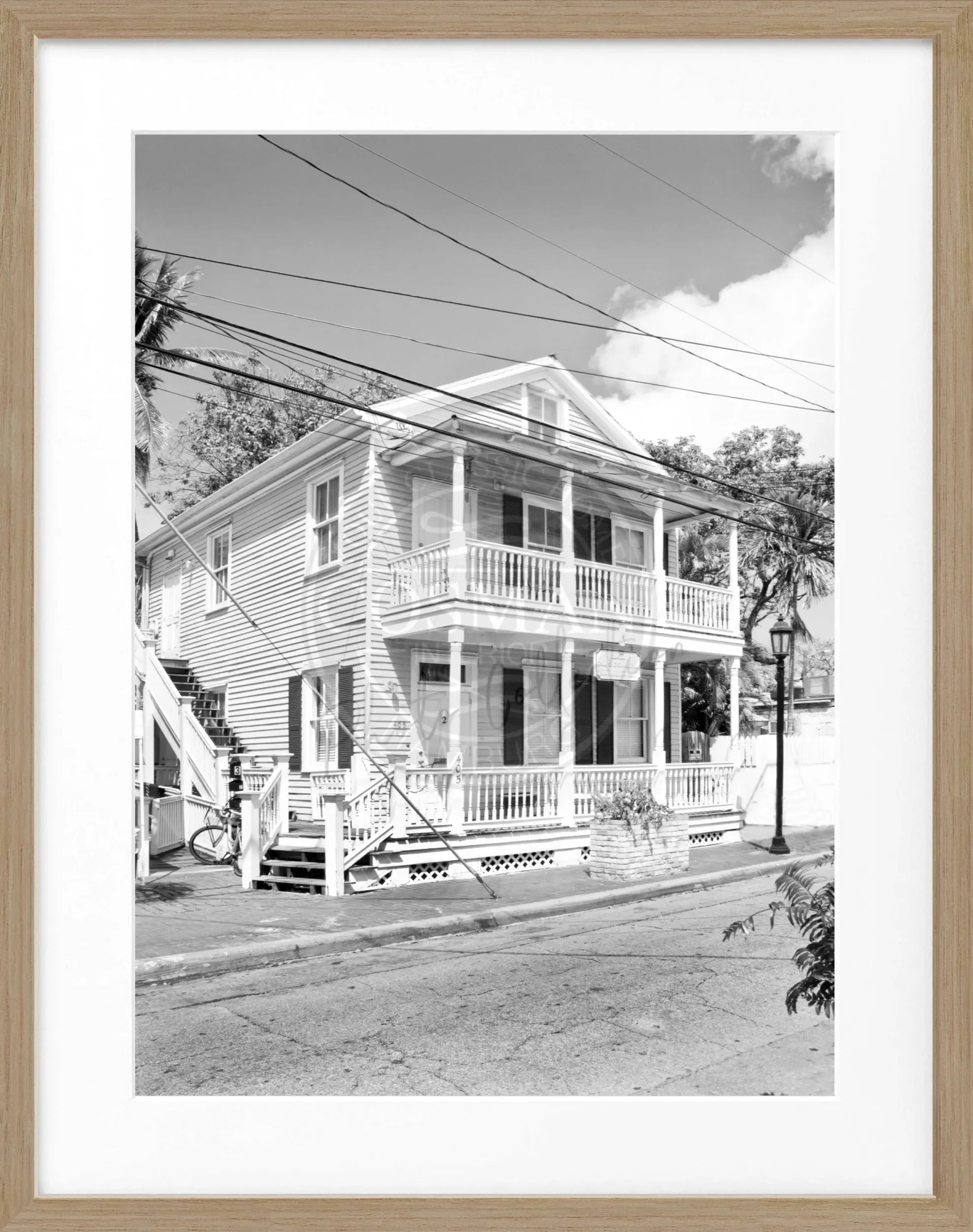 Schwarz-weiß Poster mit Rahmen, Florida Key West, von Cosman-Photocollection, 25x31cm, dekoratives Wandbild