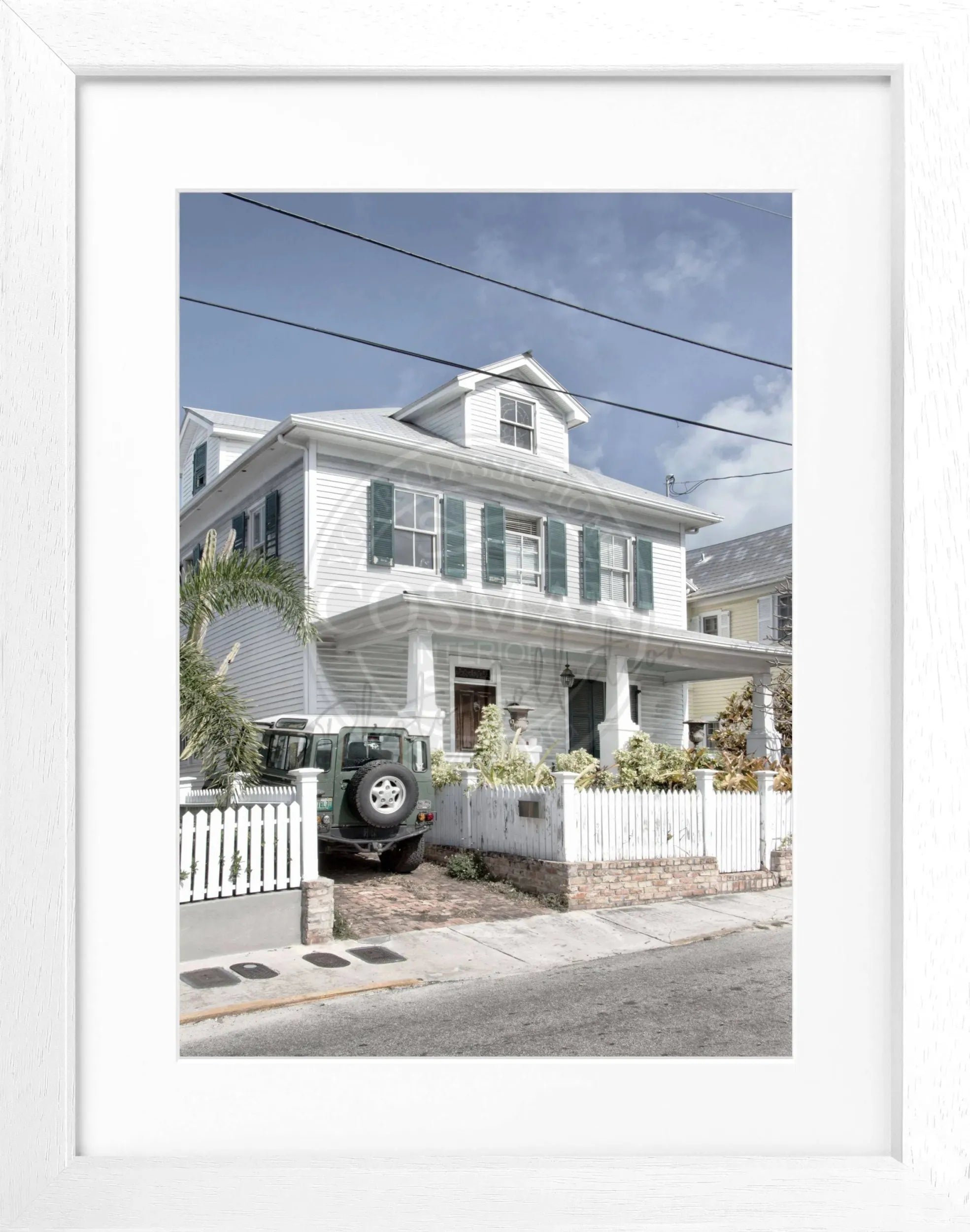 Schwarz-weiß Poster mit Rahmen von Florida Key West, 25x31 cm, von Cosman-Photocollection, maritime Stimmung, Kunstdruck