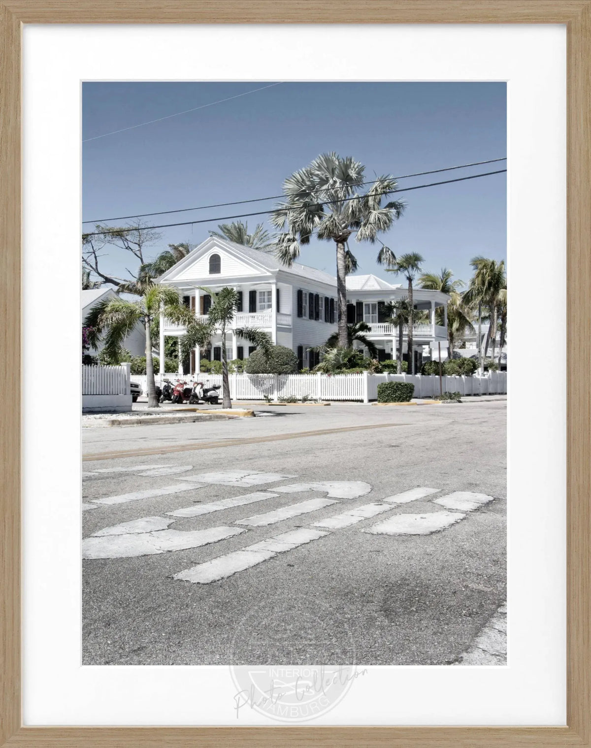 Schwarz-weiß Poster mit Rahmen, Florida Key West Motiv, 25x31cm, von Cosman-Photocollection, dekoratives Wandbild